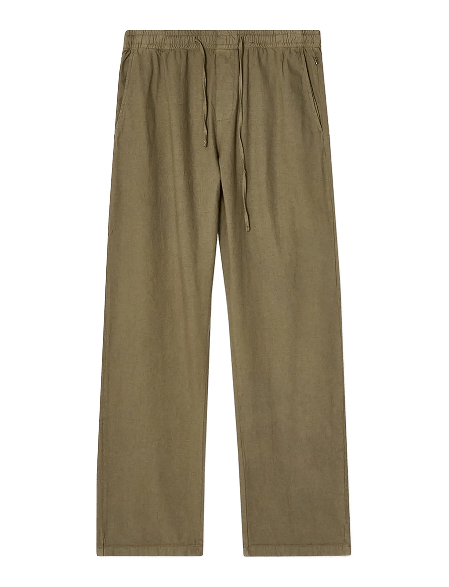 Lexington Clothing - Casual Linen Blend Pants - casual - dark green - 1