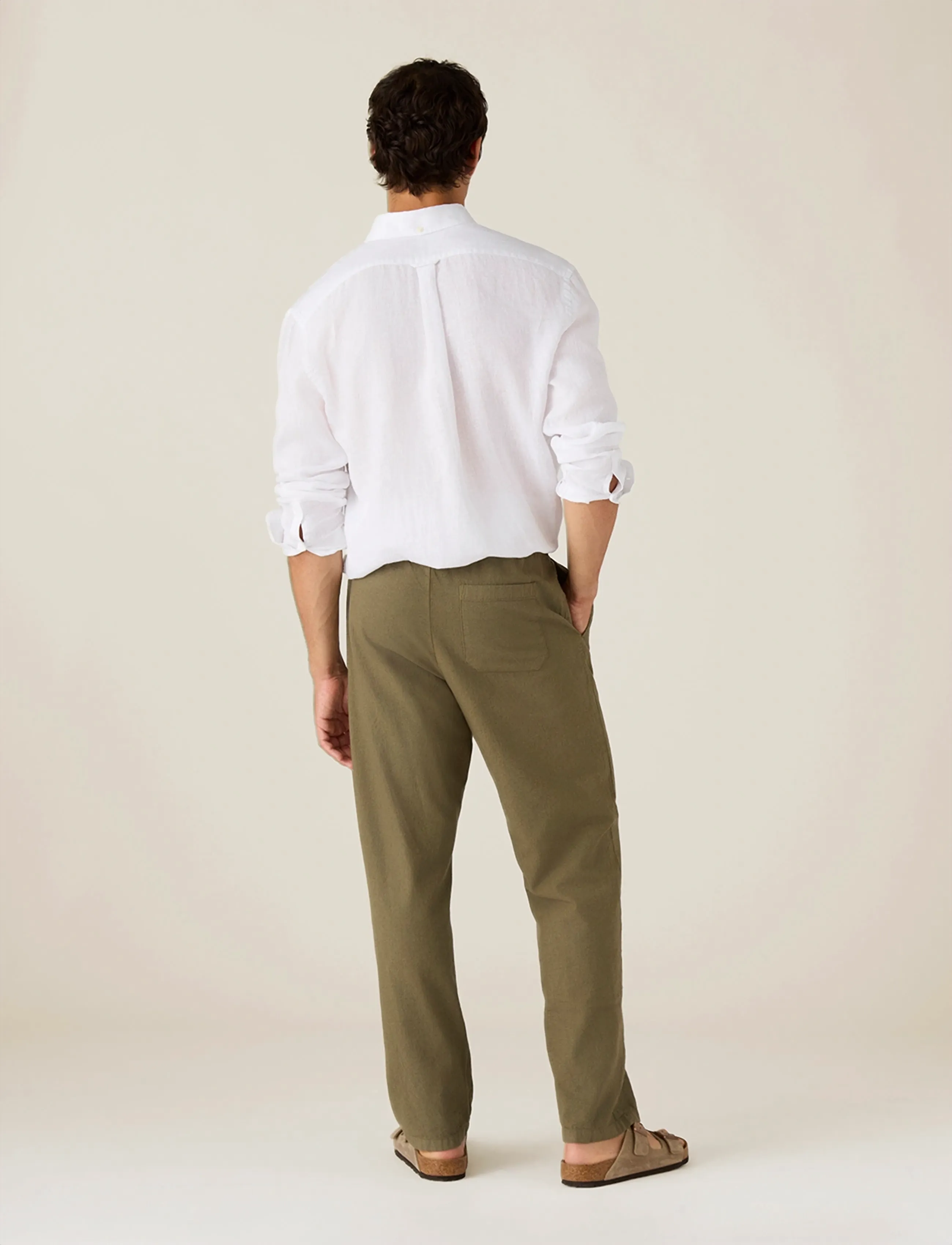 Lexington Clothing - Casual Linen Blend Pants - casual - dark green - 2