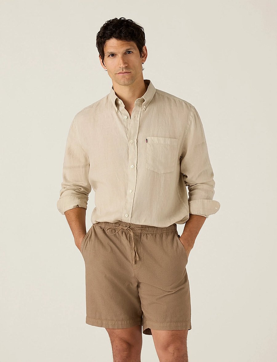 Lexington Clothing - Casual Linen Blend Shorts - kiti variantai - brown - 0