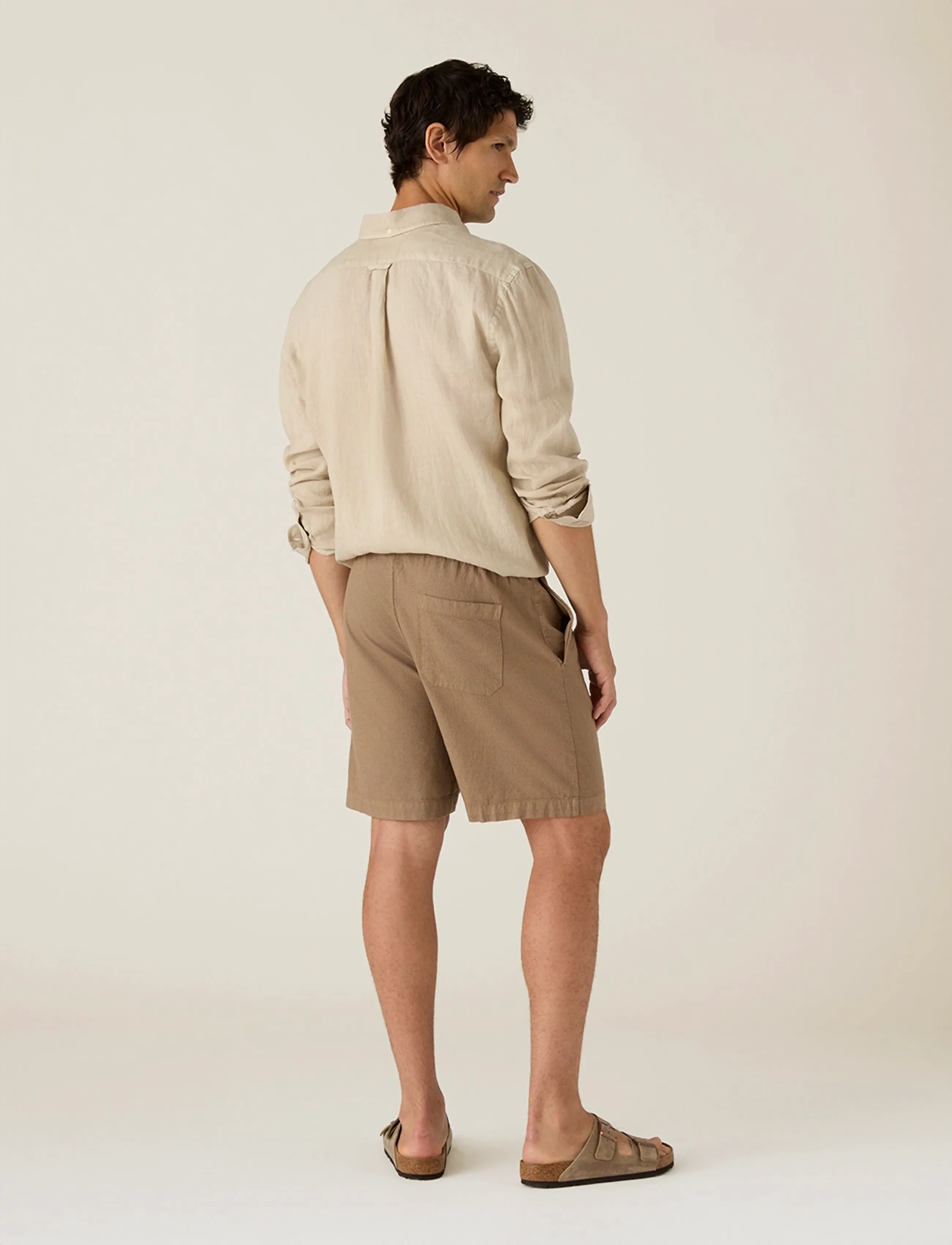 Lexington Clothing - Casual Linen Blend Shorts - hørshorts - brown - 2
