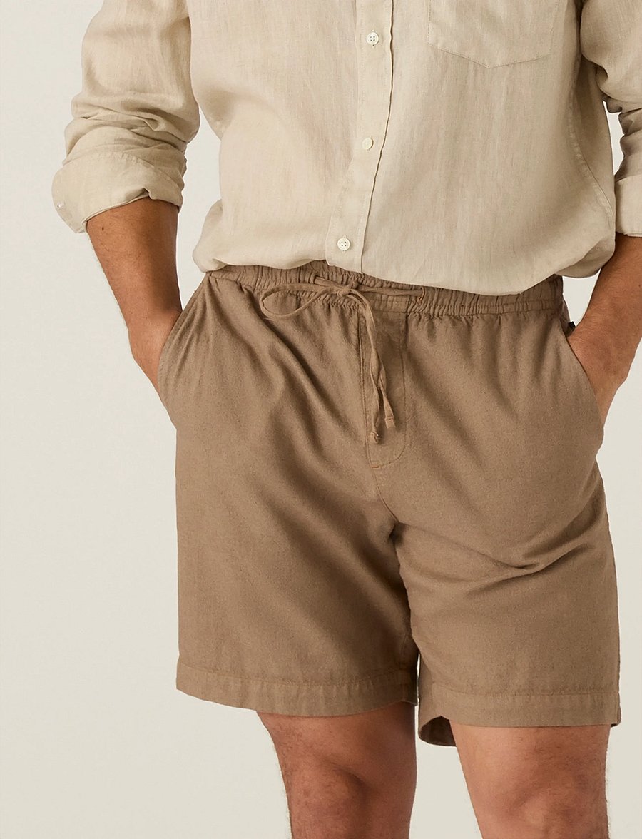 Lexington Clothing - Casual Linen Blend Shorts - kiti variantai - brown - 3