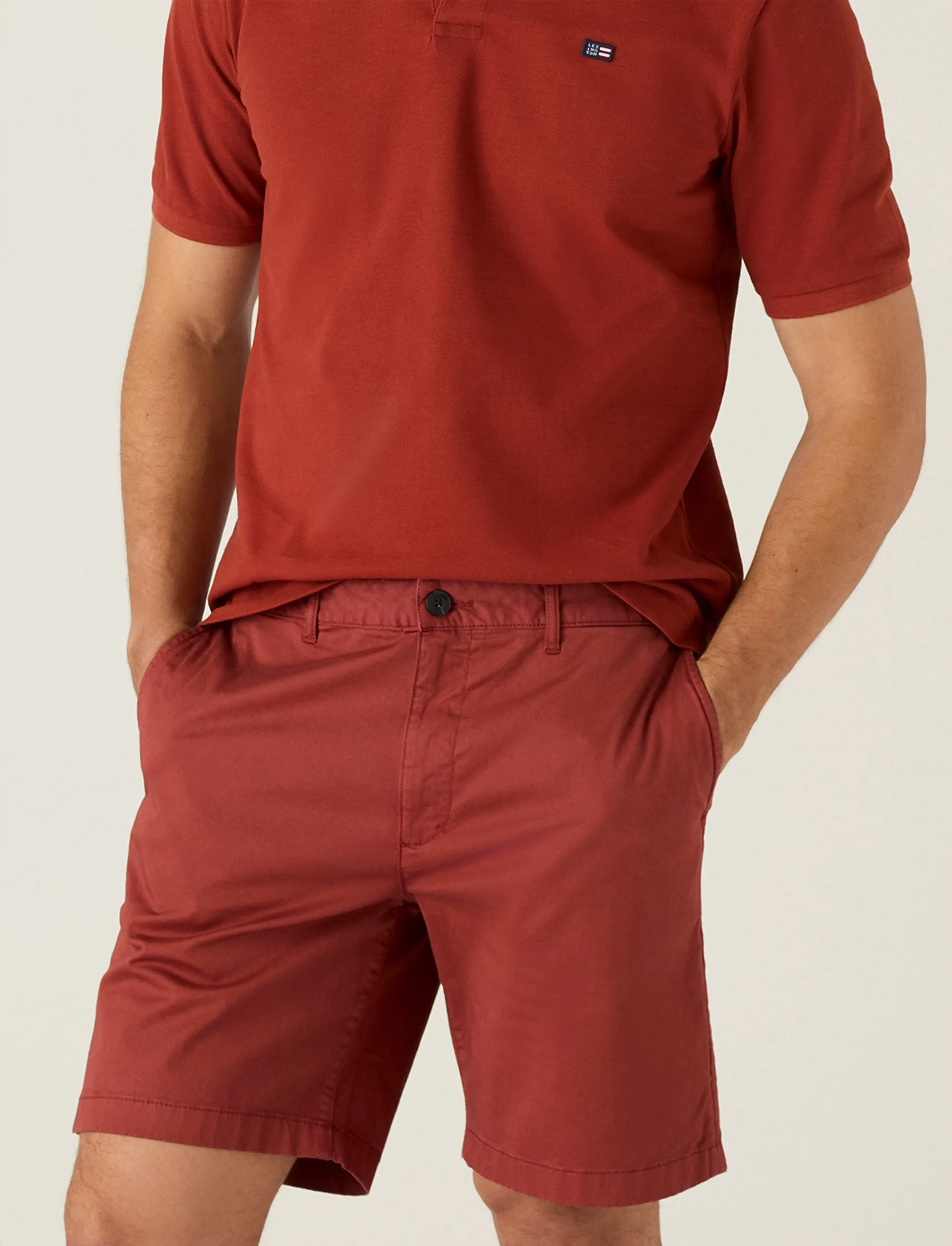 Lexington Clothing - Classic Cotton Twill Shorts - chinos shorts - rust - 3