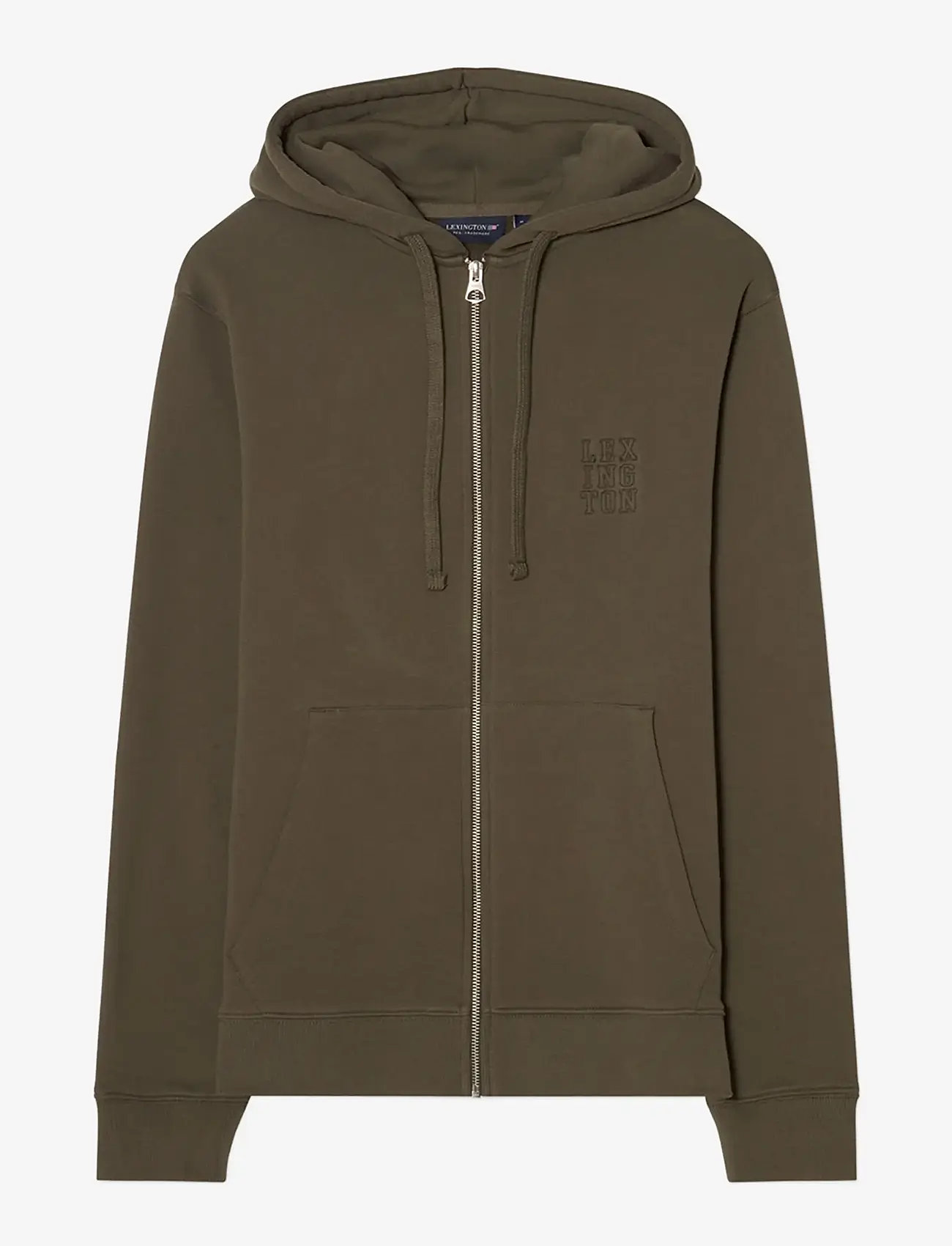 Lexington Clothing - Organic Cotton Logo Zip-Up Hoodie - kapuzenpullover - dark green - 0