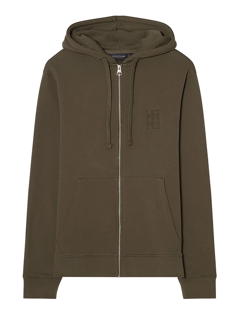 Lexington Clothing - Organic Cotton Logo Zip-Up Hoodie - kapuzenpullover - dark green - 0