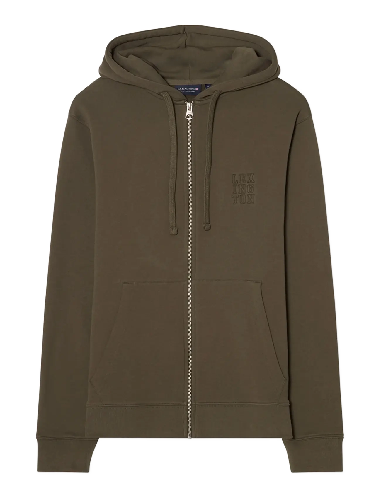 Lexington Clothing Organic Cotton Logo Zip-Up Hoodie - Lexington Clothing - DARK GREEN / khaki/green
