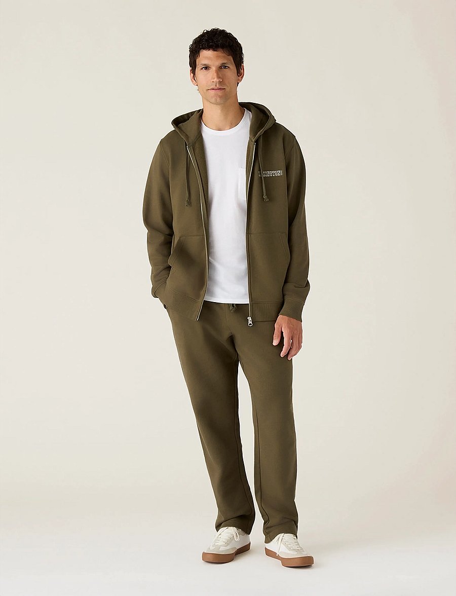Lexington Clothing - Organic Cotton Logo Zip-Up Hoodie - hættetrøjer - dark green - 0