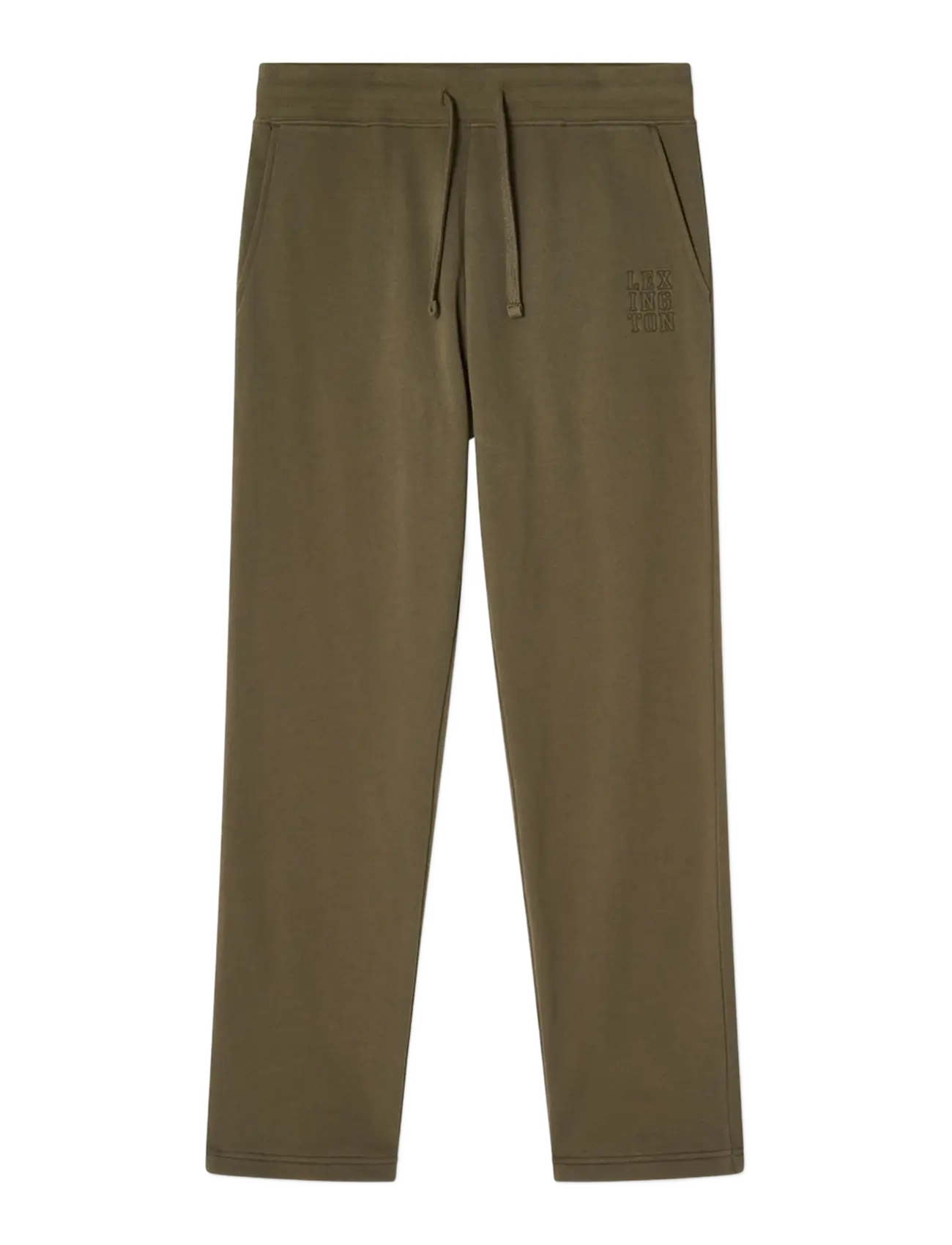 Lexington Clothing Organic Cotton Logo Sweatpants, Mænd, Logo Sweatpants, Kakigrøn, Str: S