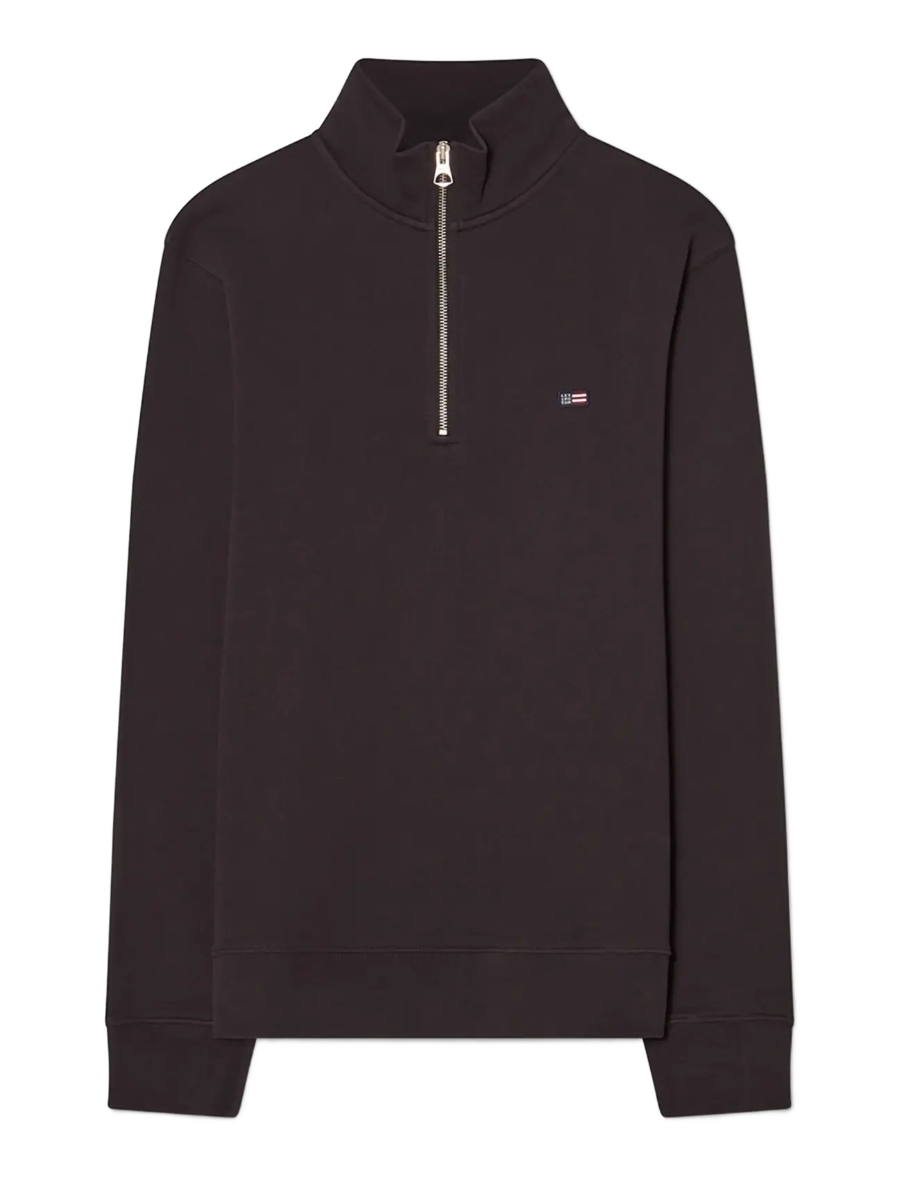 Lexington Clothing Organic Cotton Half-Zip Sweatshirt - Sweatshirts - BLACK / black