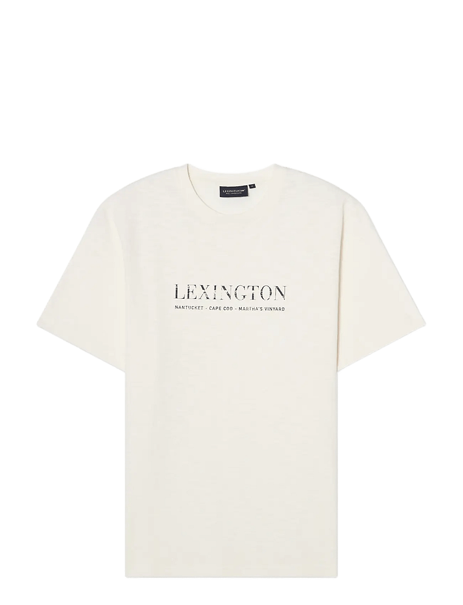 Lexington Clothing - Graphic Cotton Slub Tee - kortærmede t-shirts - white - 0