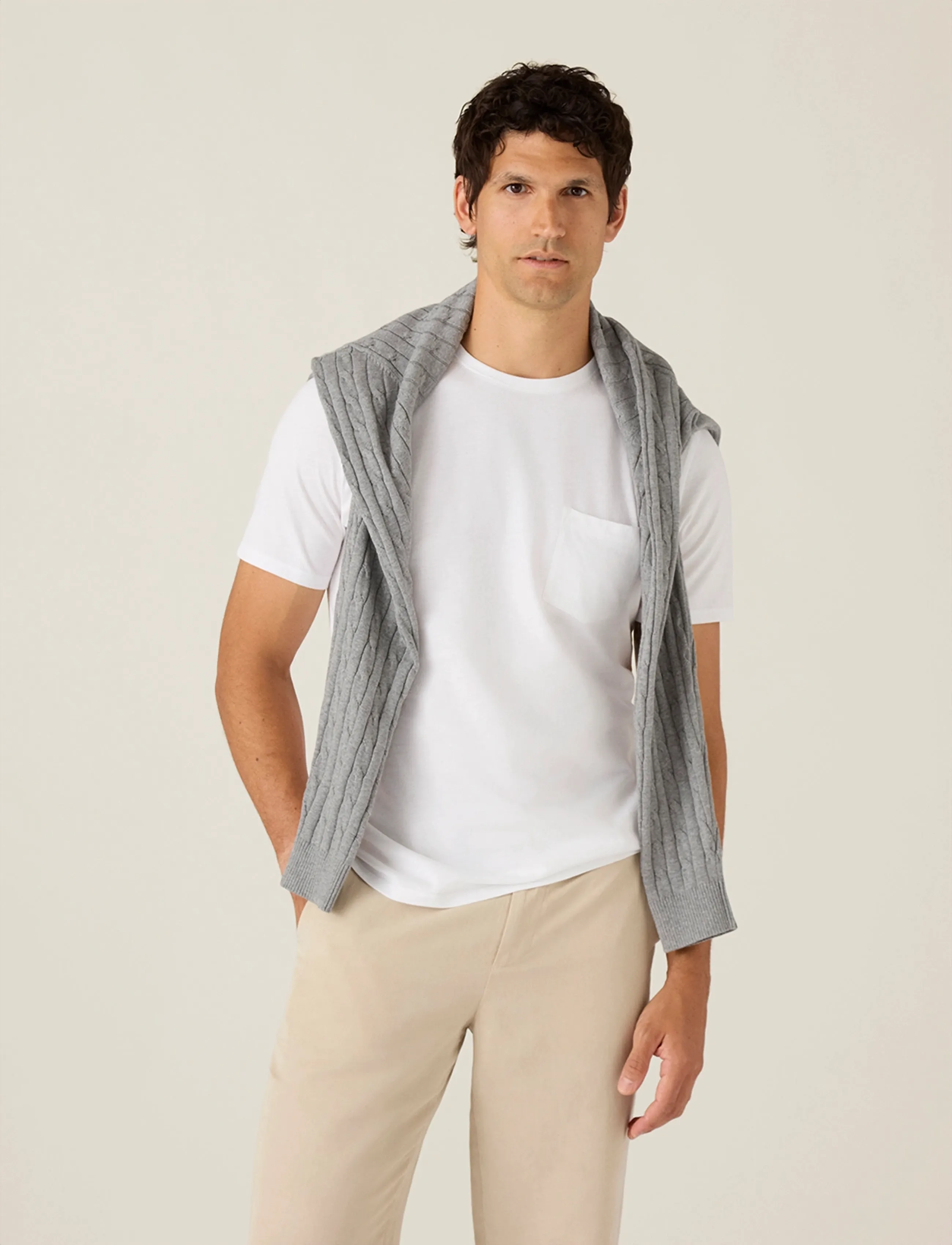 Lexington Clothing - Midweight Faded Organic Cotton Tee - kortærmede t-shirts - white - 3