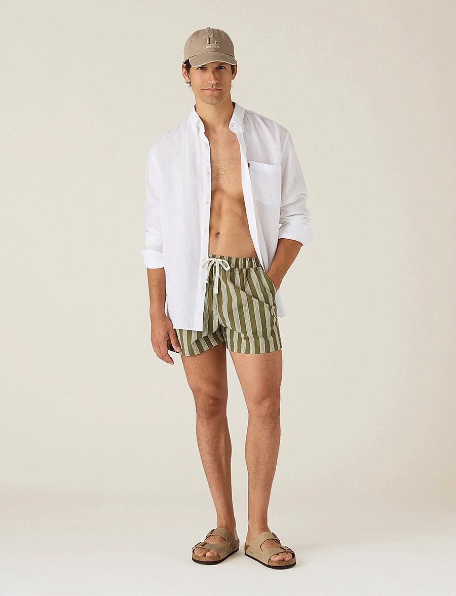 Lexington Clothing - Printed Swim Trunks - badebukser - green/white stripe - 0