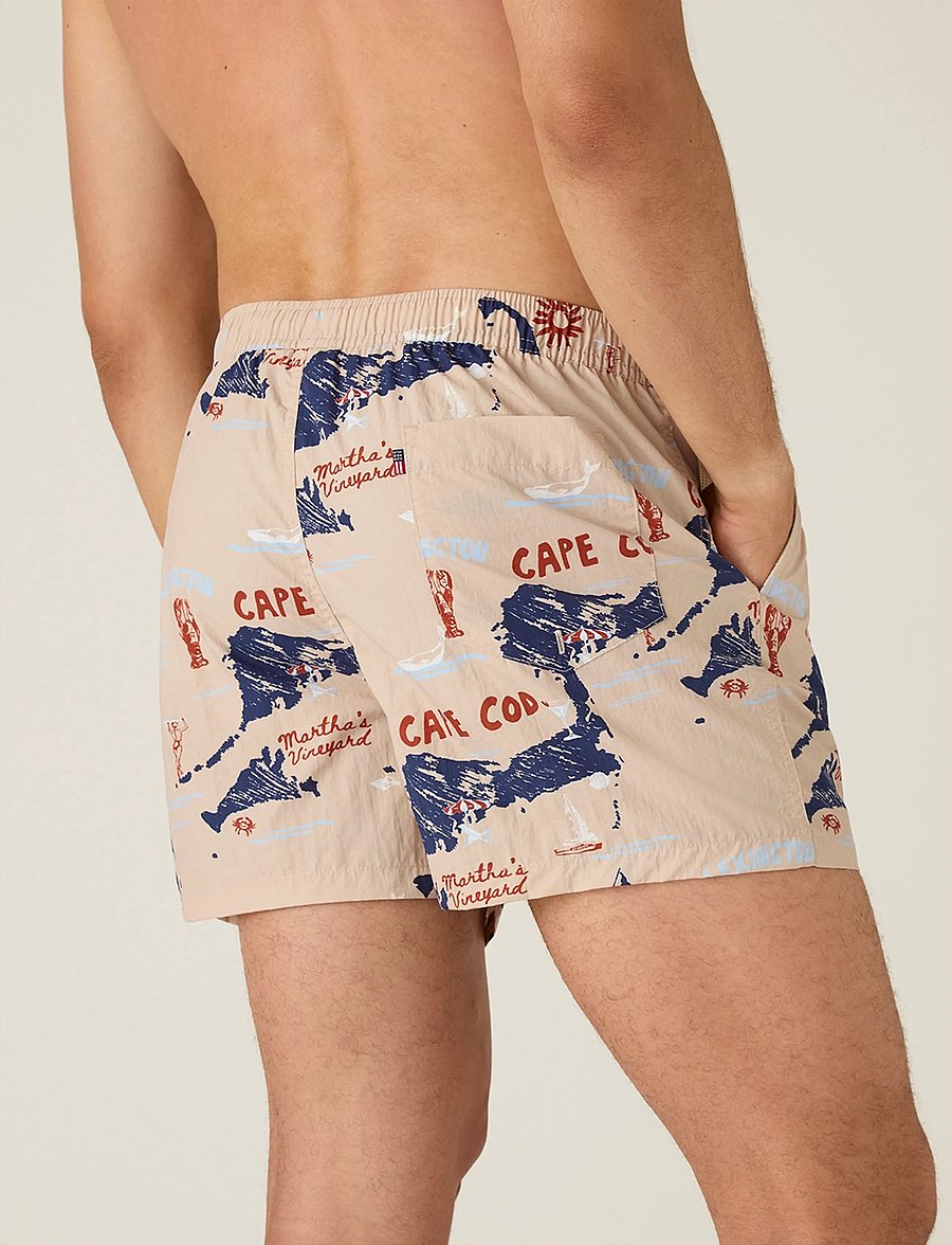 Lexington Clothing - Printed Swim Trunks - badbyxor - seaside print - 2