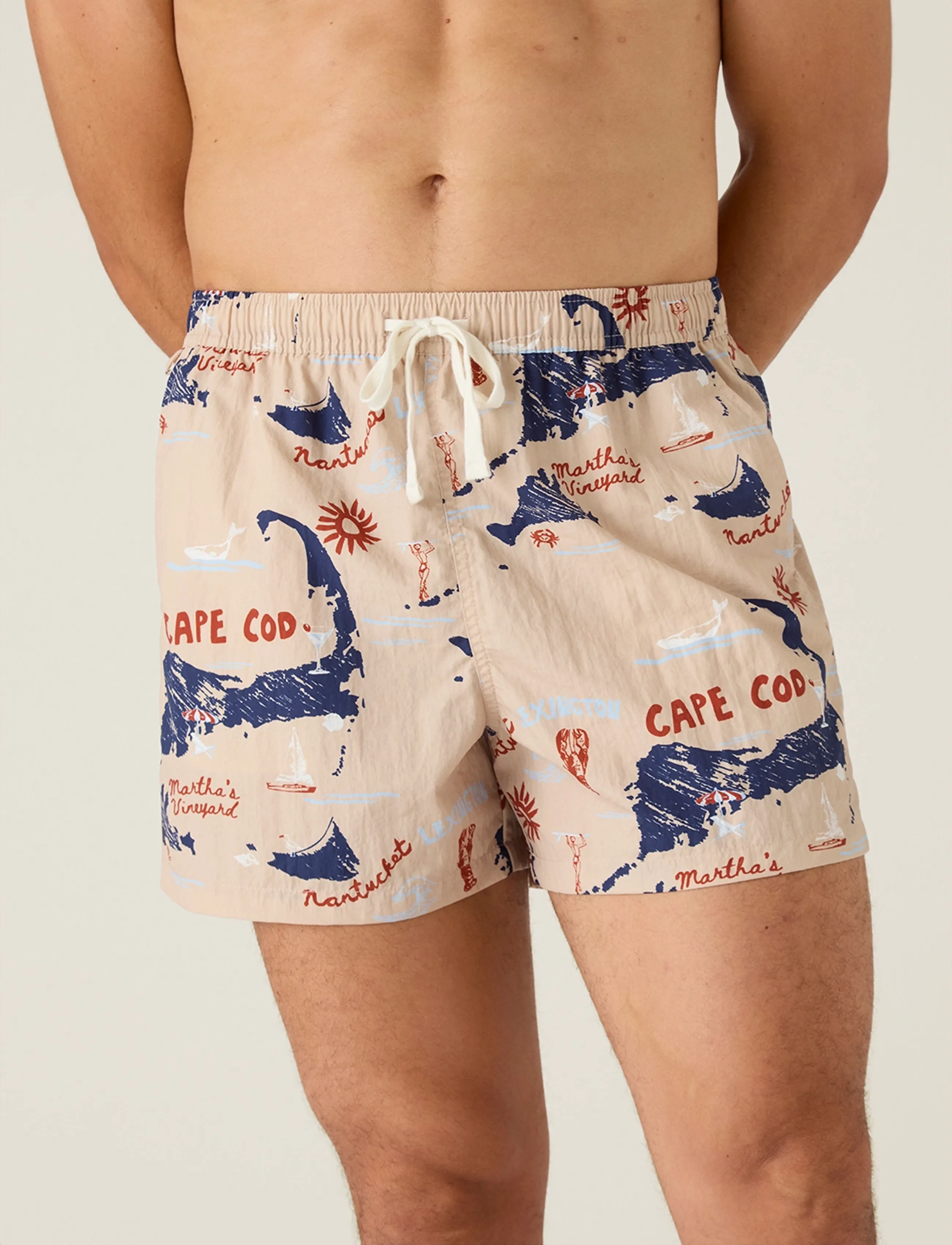 Lexington Clothing - Printed Swim Trunks - badbyxor - seaside print - 3