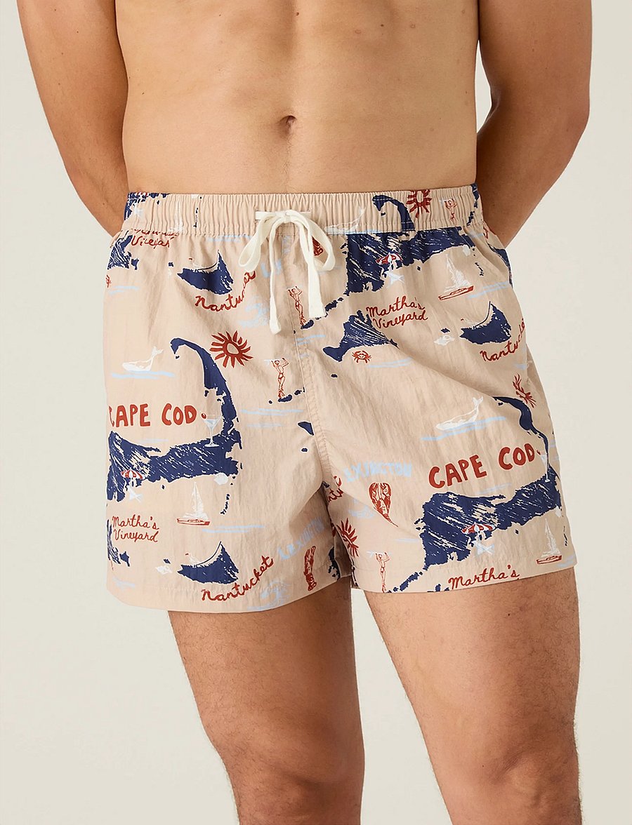 Lexington Clothing - Printed Swim Trunks - badbyxor - seaside print - 3