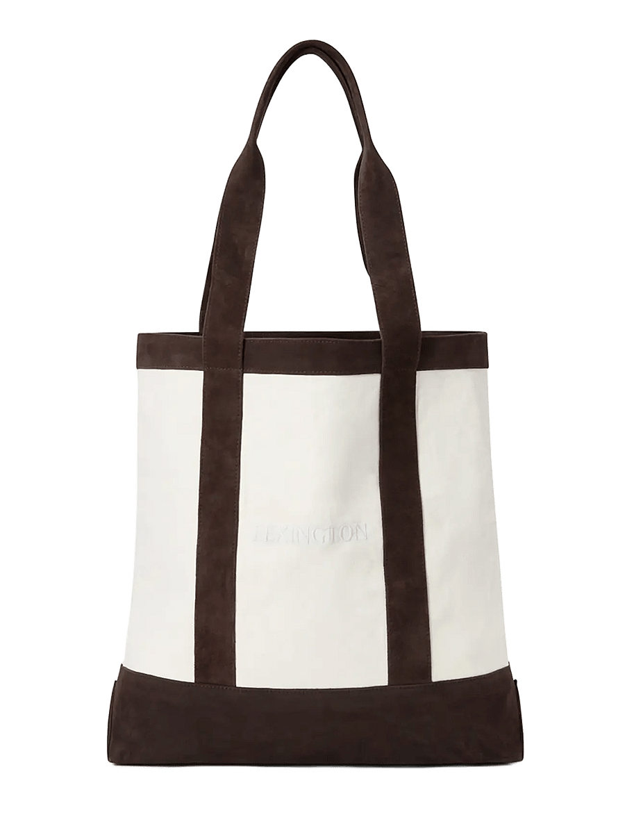 Lexington Clothing - Contrast Suede Canvas Shopper - shoppere - dark brown - 0