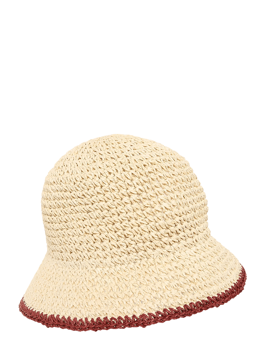 Lexington Clothing - Contrast stripe Paper Straw Bucket hat - rust - 0