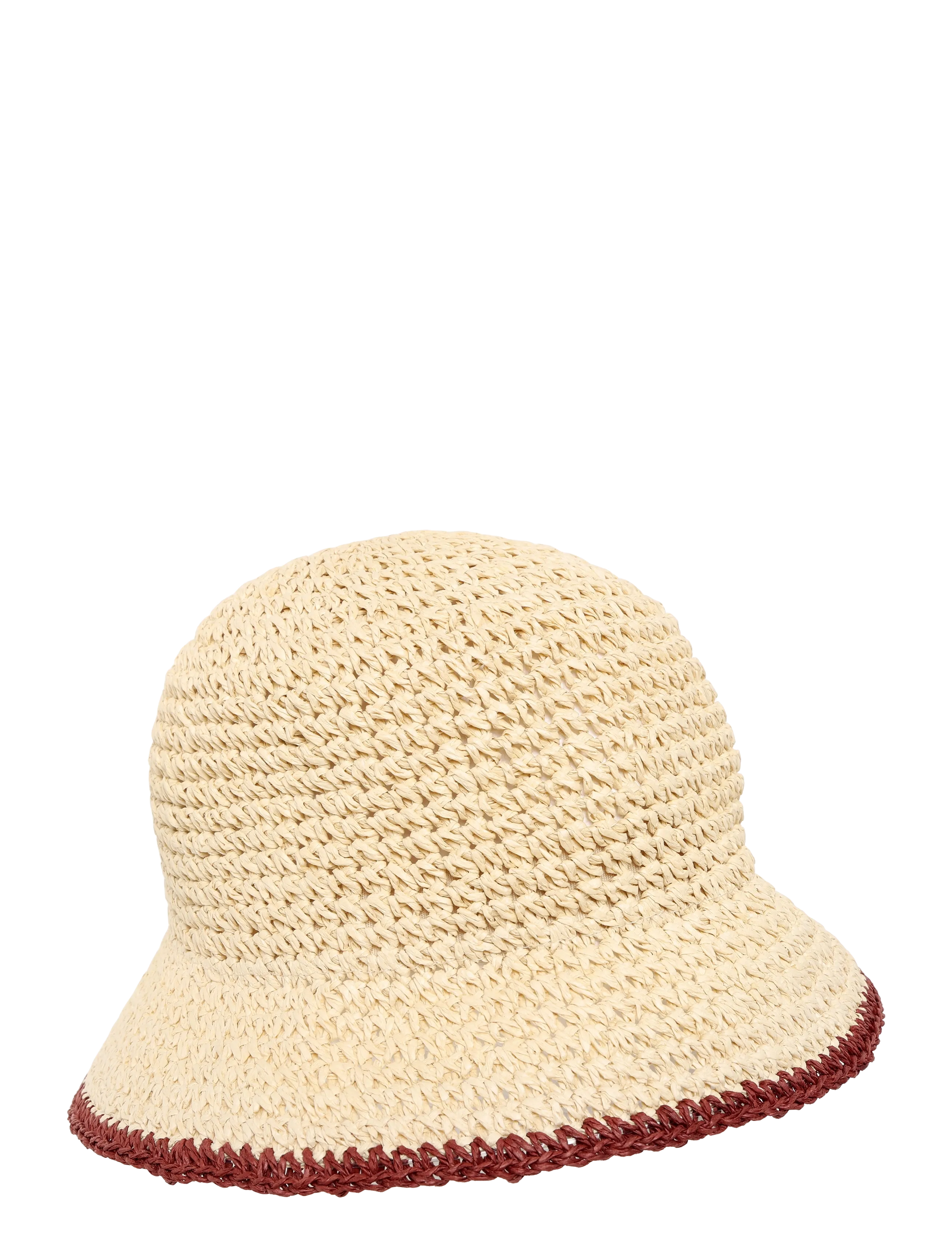 Lexington Clothing Contrast stripe Paper Straw Bucket hat - Accessories - RUST / beige