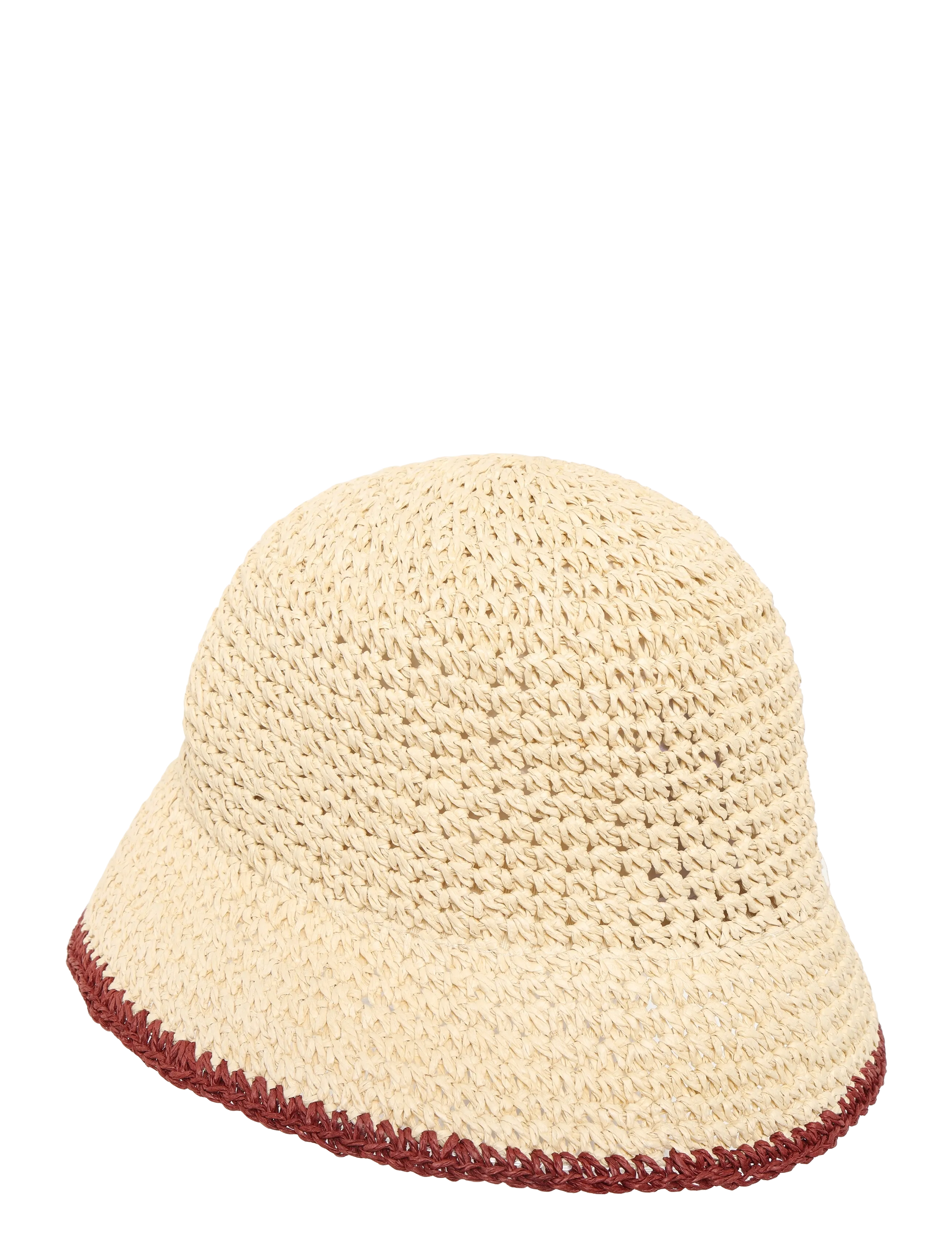 Lexington Clothing - Contrast stripe Paper Straw Bucket hat - stråhatte - rust - 1