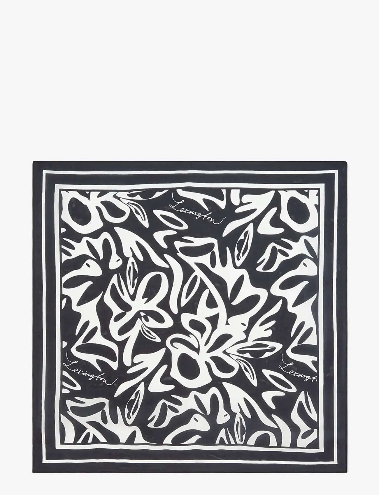 Lexington Clothing - Printed Silk Scarf - tynde tørklæder - black/white print - 0
