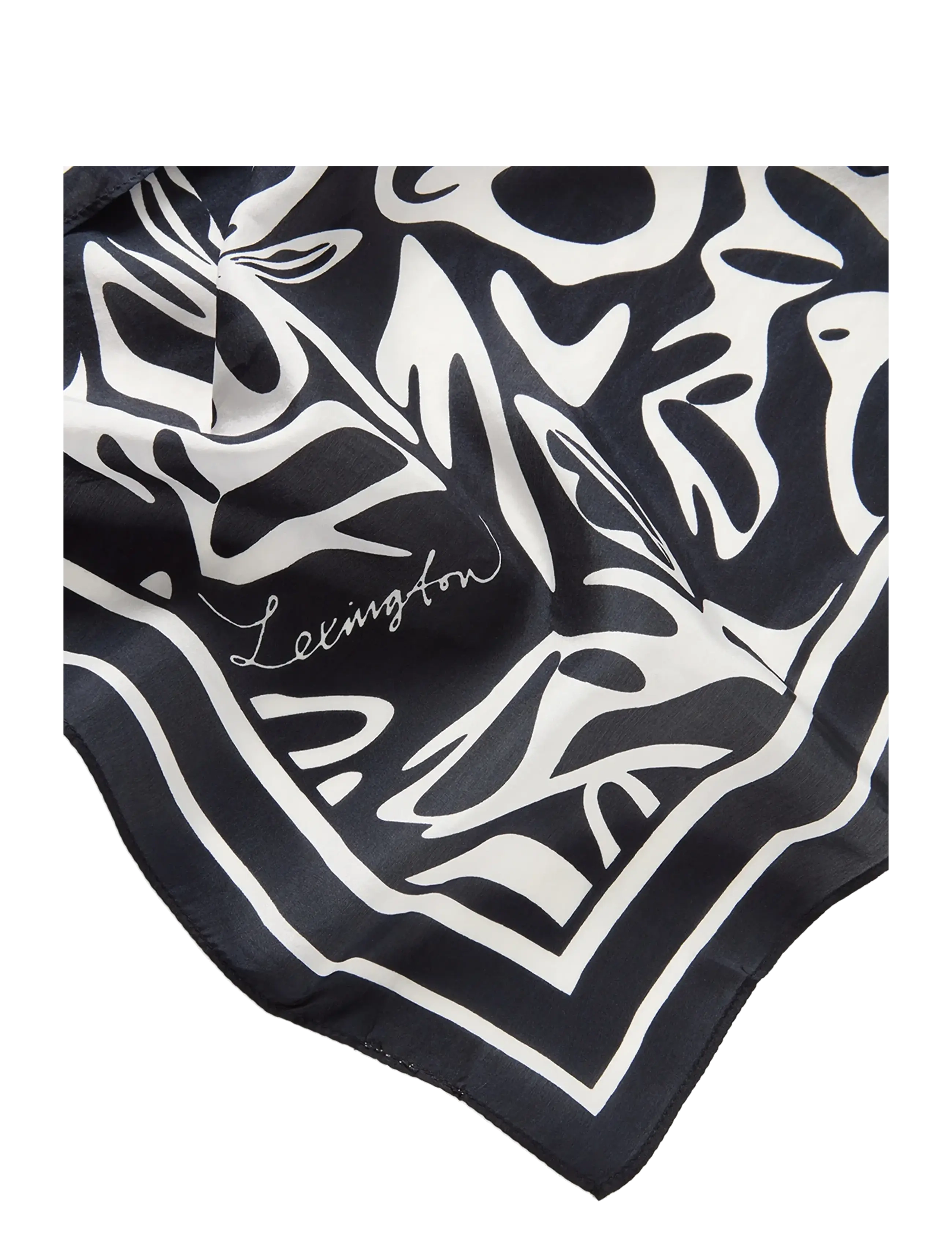 Lexington Clothing - Printed Silk Scarf - dunne sjaals - black/white print - 1