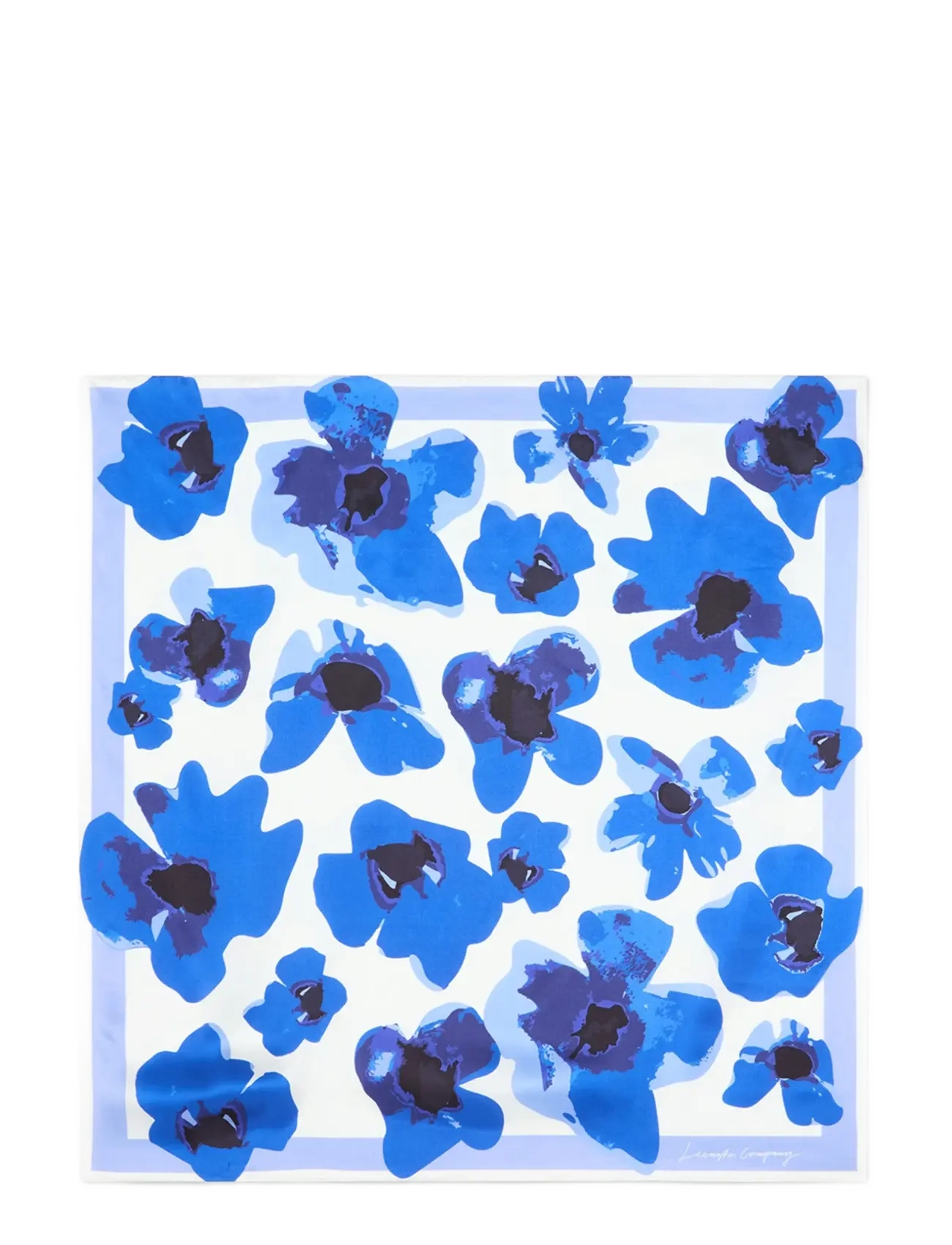 Lexington Clothing Flower Printed Silk Scarf - Transitional Layering - BLUE FLOWER PRINT / blue