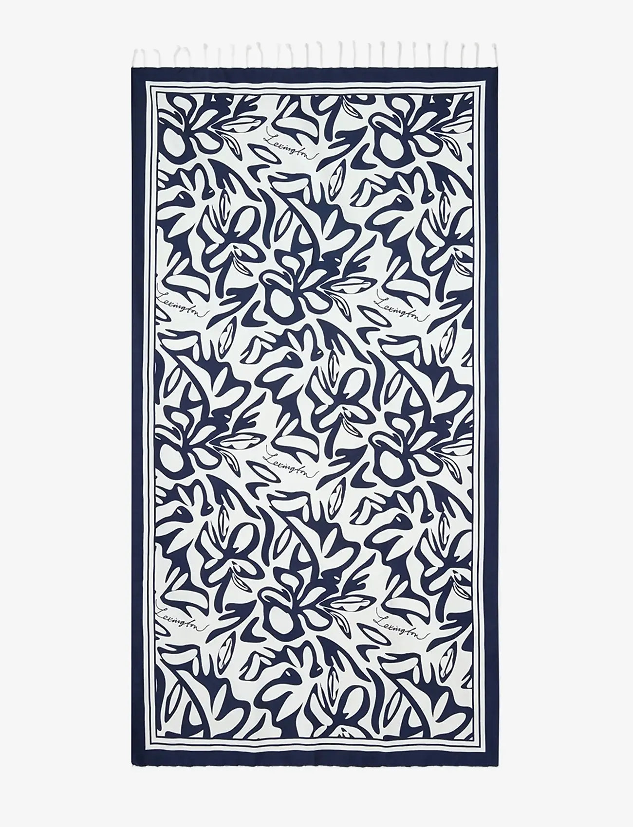 Lexington Clothing - Printed Beach Scarf - tynde tørklæder - dark blue/white print - 0