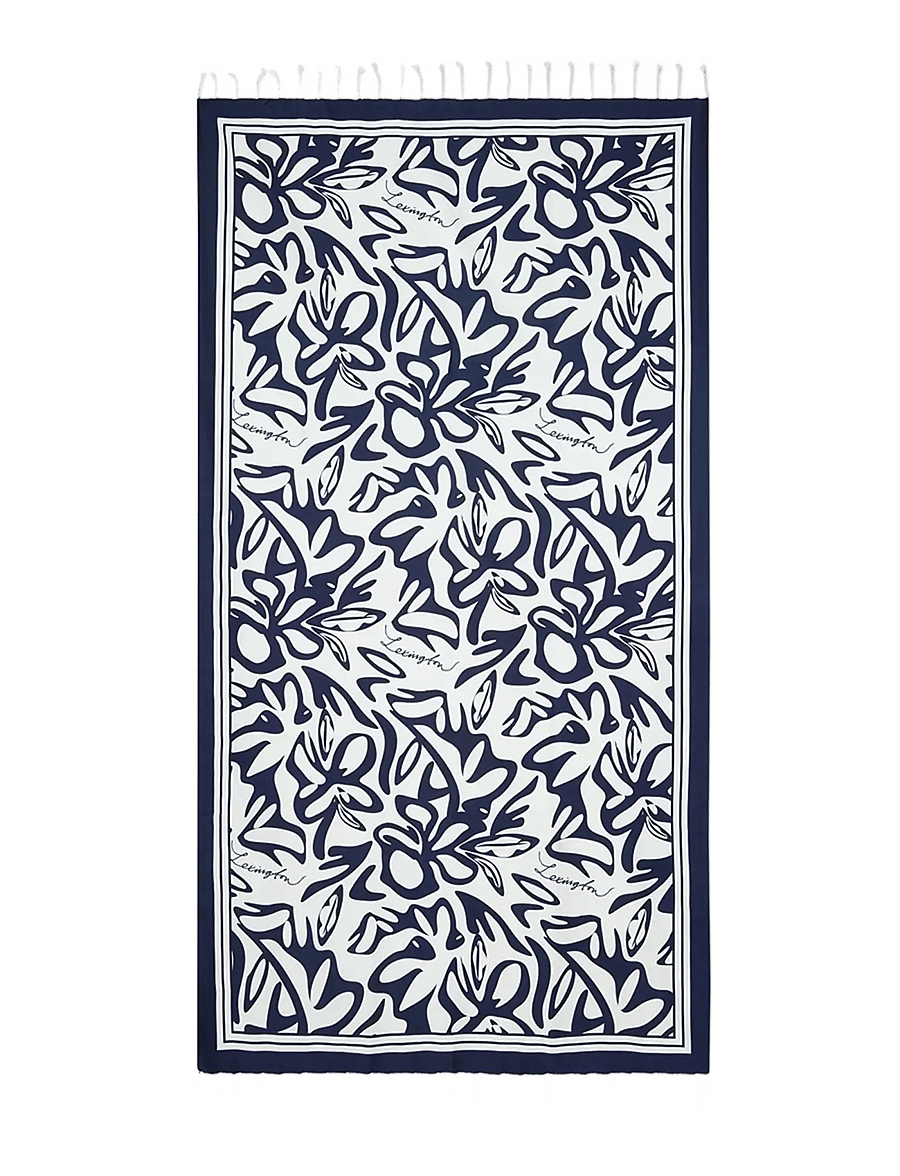 Lexington Clothing - Printed Beach Scarf - sjalar - dark blue/white print - 0