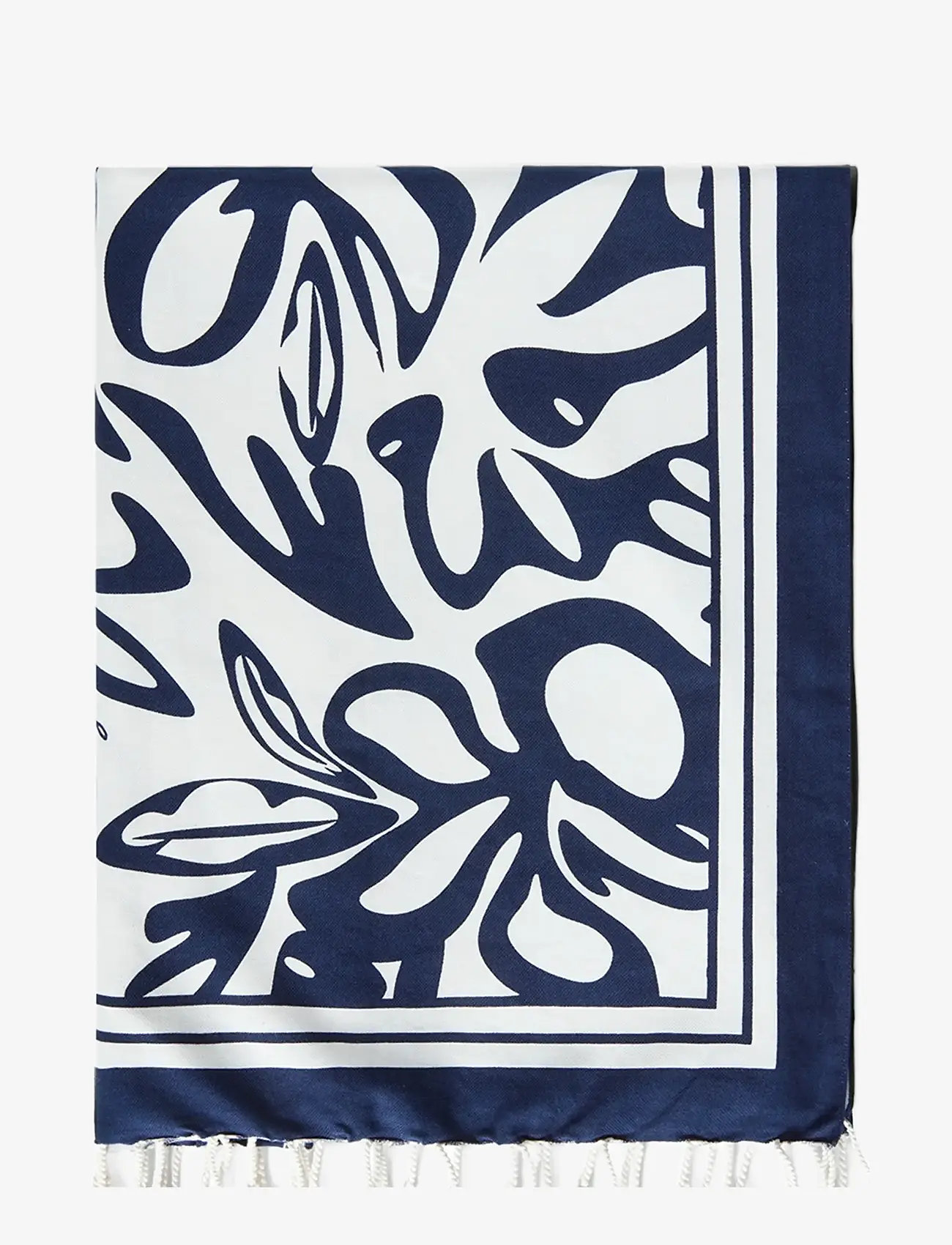 Lexington Clothing - Printed Beach Scarf - tynde tørklæder - dark blue/white print - 1