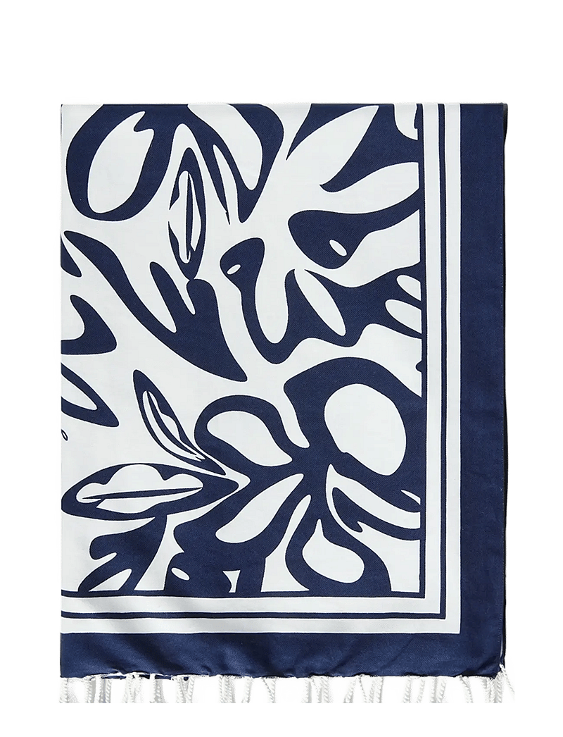 Lexington Clothing - Printed Beach Scarf - tynde tørklæder - dark blue/white print - 1