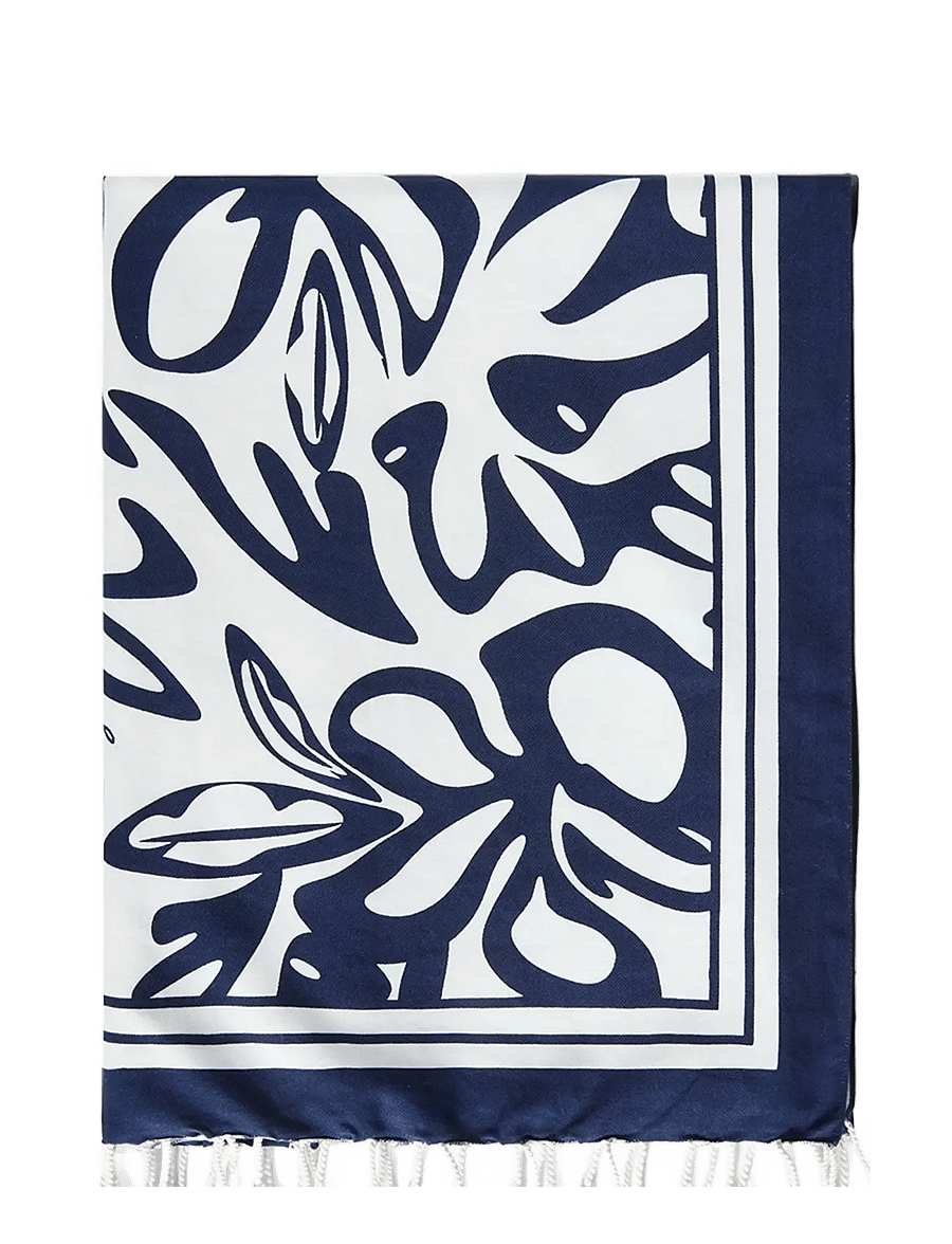 Lexington Clothing - Printed Beach Scarf - sjalar - dark blue/white print - 1
