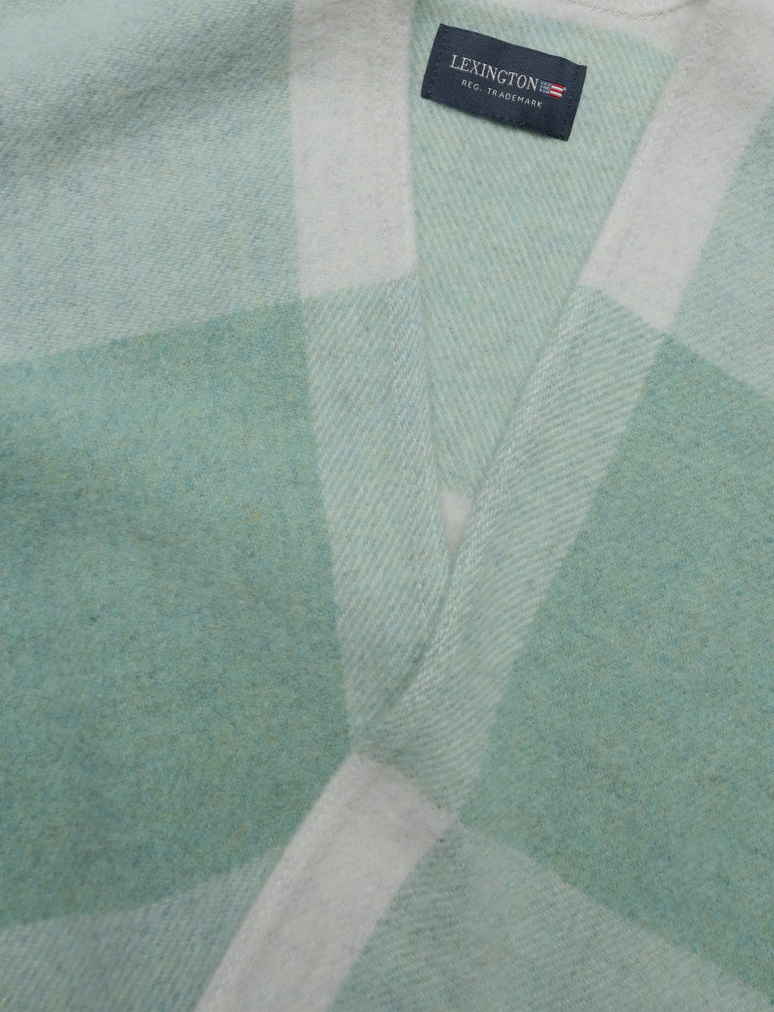 Lexington Clothing - Checked Recycled Wool Blend Poncho - green/grey check - 2