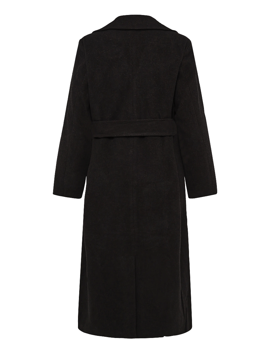 Lexington Clothing - Wool Blend Belted Coat - vinterjakker - dark brown - 1