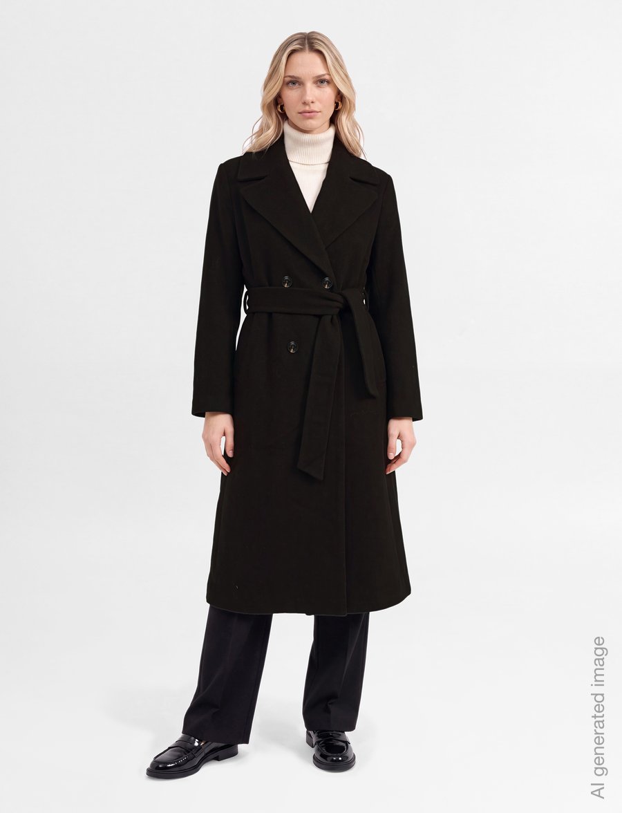 Lexington Clothing - Wool Blend Belted Coat - vinterjakker - dark brown - 0
