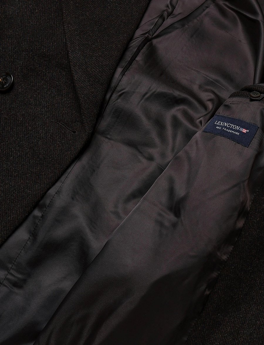 Lexington Clothing - Wool Blend Belted Coat - vinterjakker - dark brown - 4
