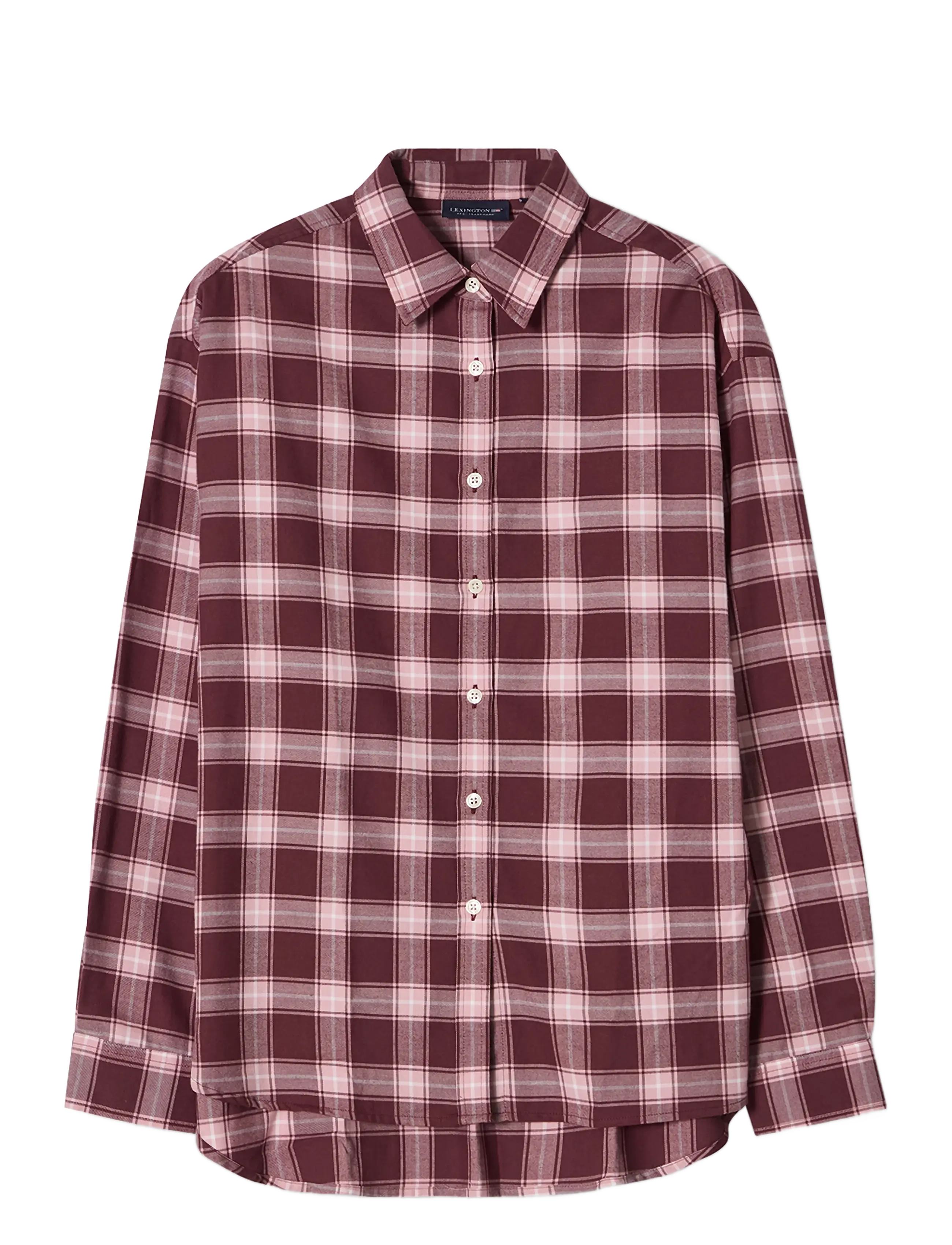 Lexington Clothing Casual Fit Checked Flannel Shirt - Hemden - PINK/RED CHECK / burgundy