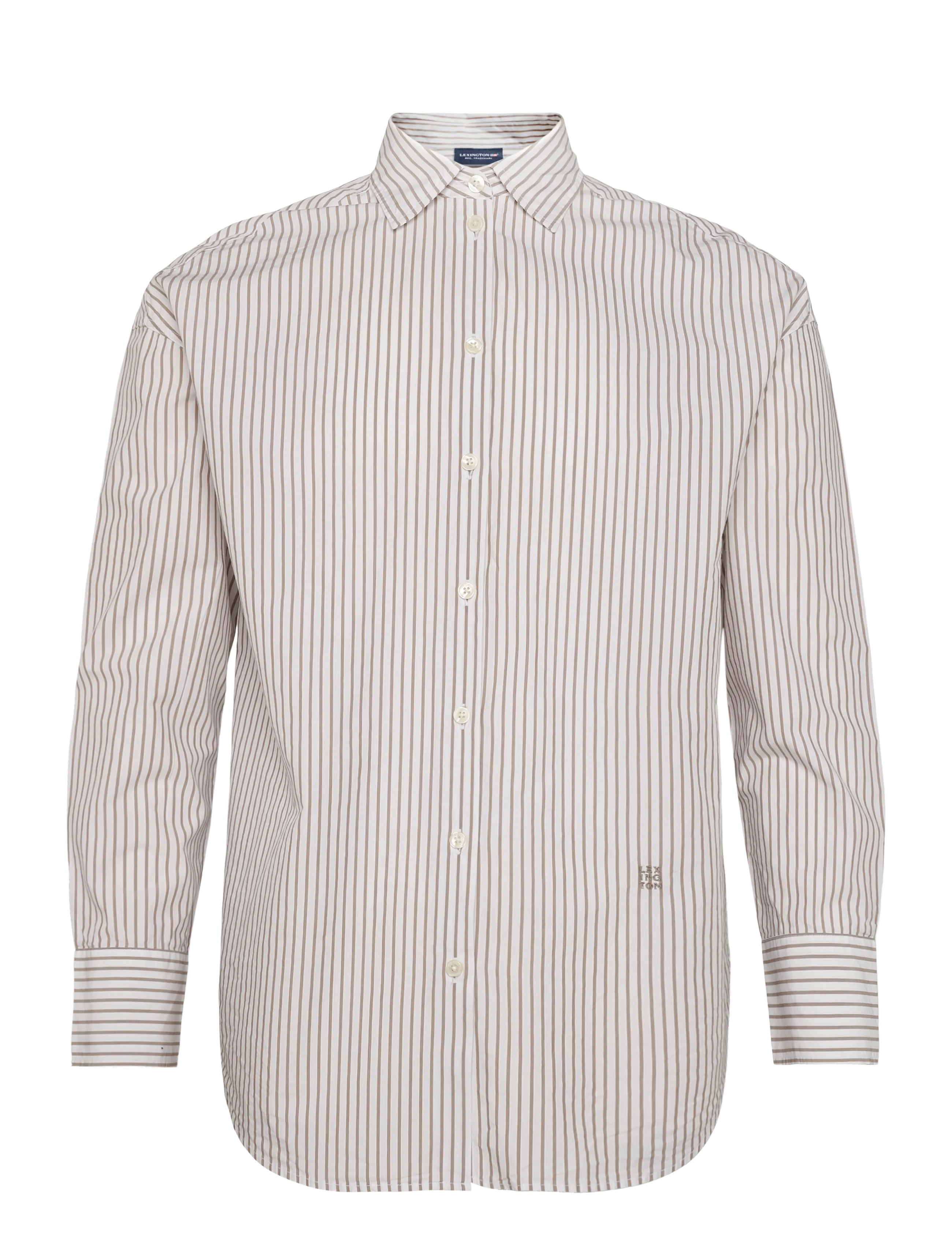 Lexington Clothing Oversized Lyocell Blend Shirt - Hemden - BEIGE/WHITE STRIPE / beige