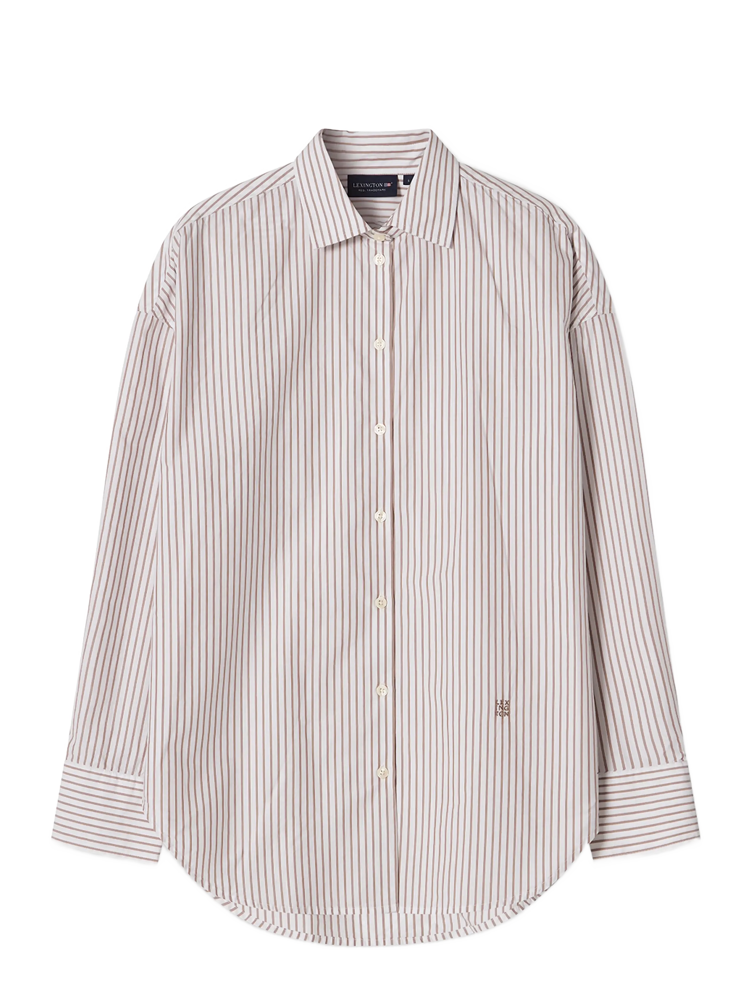Lexington Clothing Oversized Lyocell Blend Shirt - Hemden - BEIGE/WHITE STRIPE / beige
