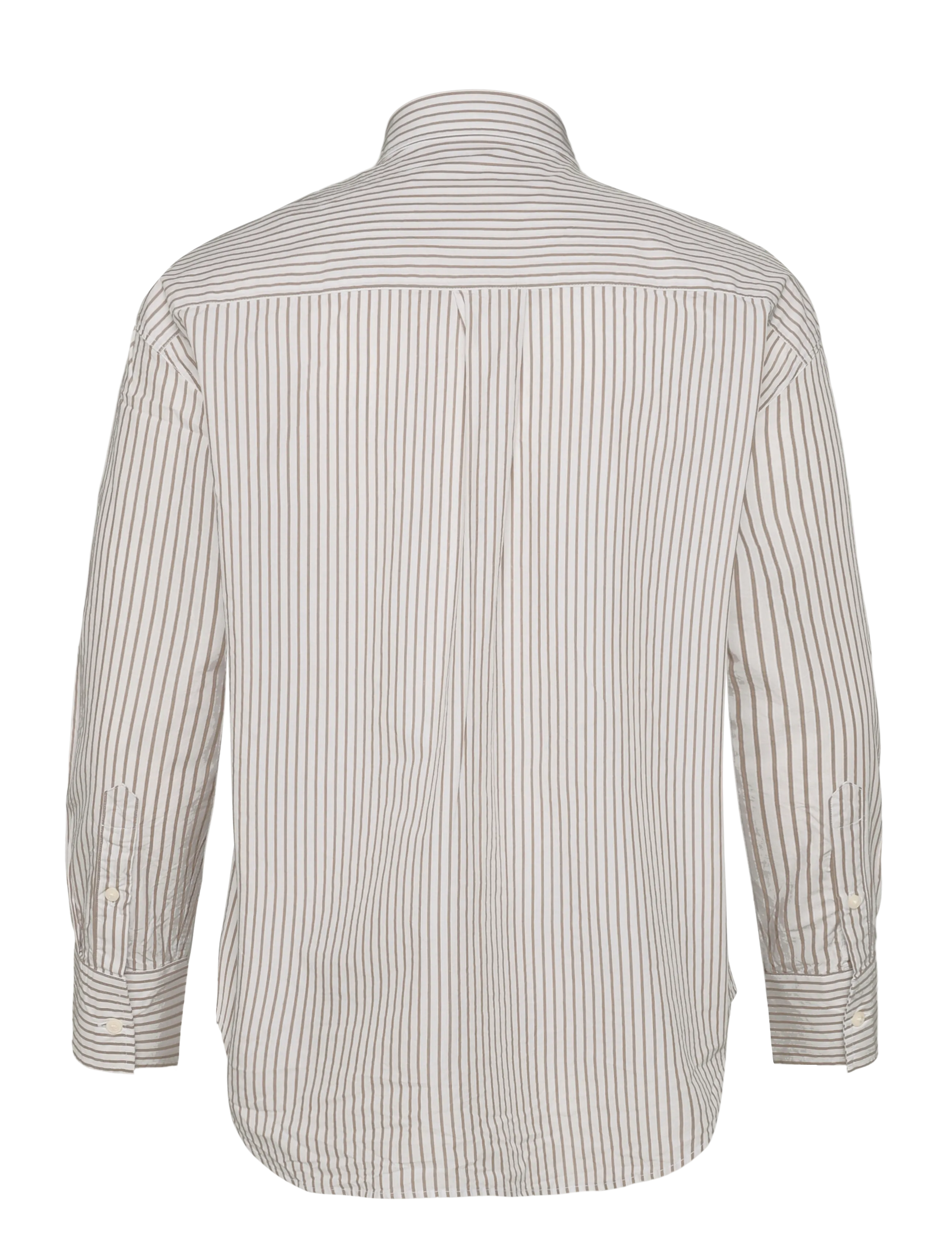 Lexington Clothing - Oversized Lyocell Blend Shirt - langärmlige hemden - beige/white stripe - 2