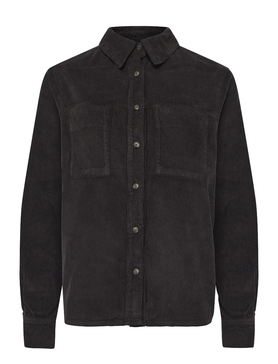 Lexington Clothing - Cropped Corduroy Shirt - langärmlige hemden - dark brown - 1