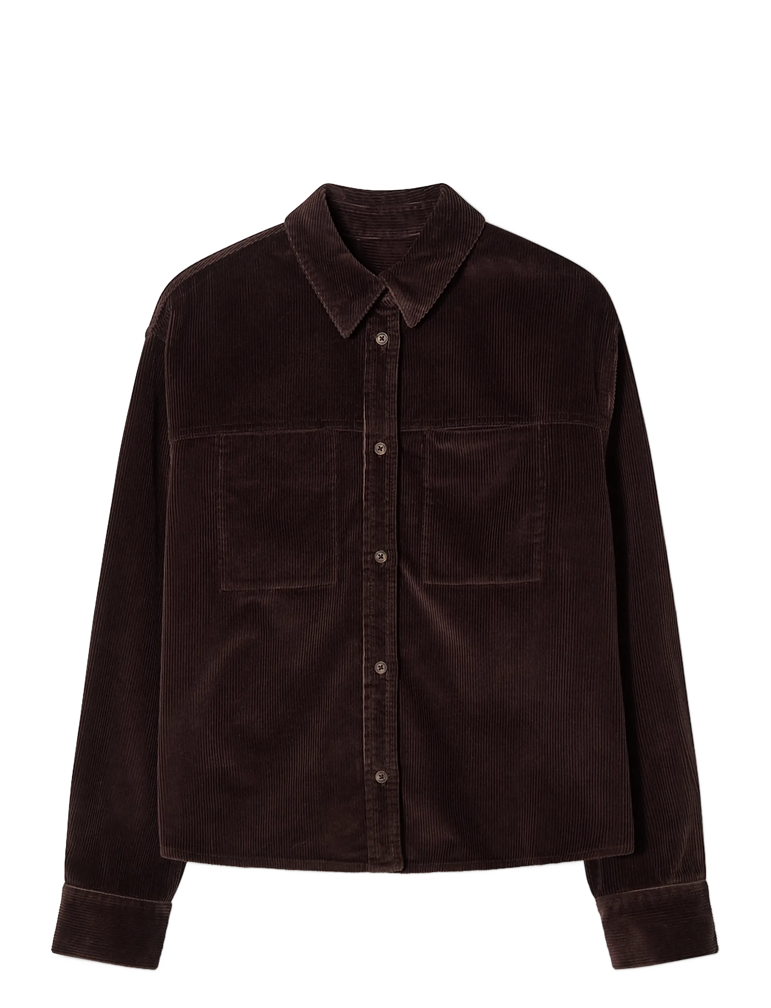 Lexington Clothing Cropped Corduroy Shirt - Hemden - DARK BROWN / brown
