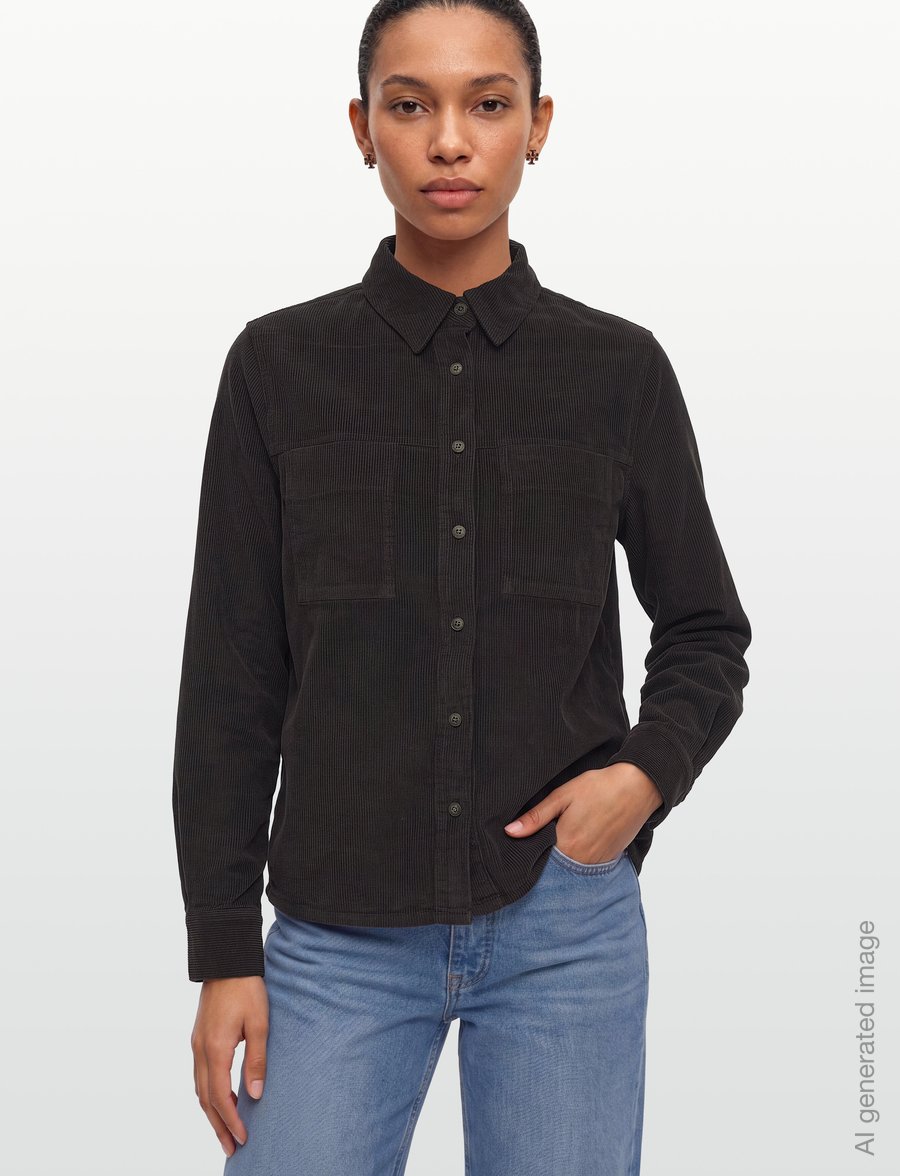 Lexington Clothing - Cropped Corduroy Shirt - langärmlige hemden - dark brown - 3