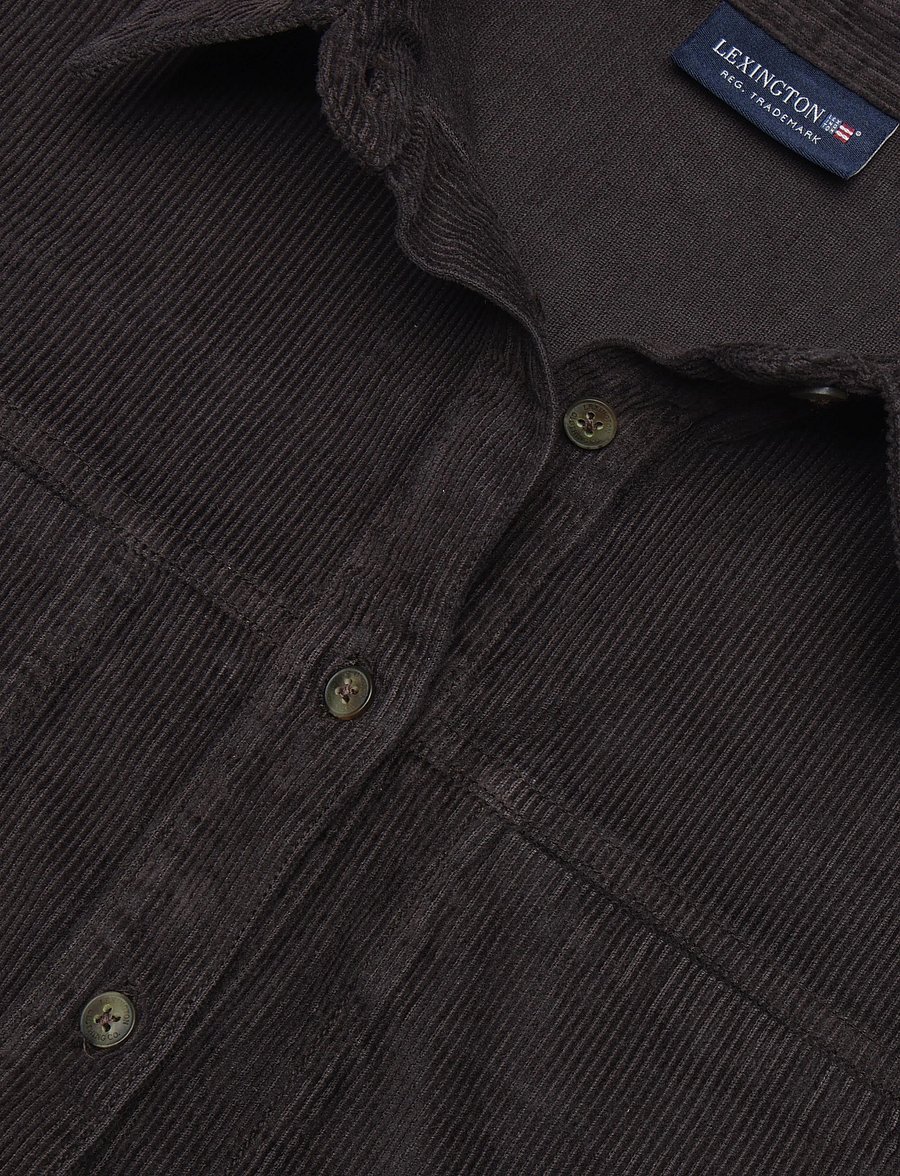 Lexington Clothing - Cropped Corduroy Shirt - langärmlige hemden - dark brown - 5