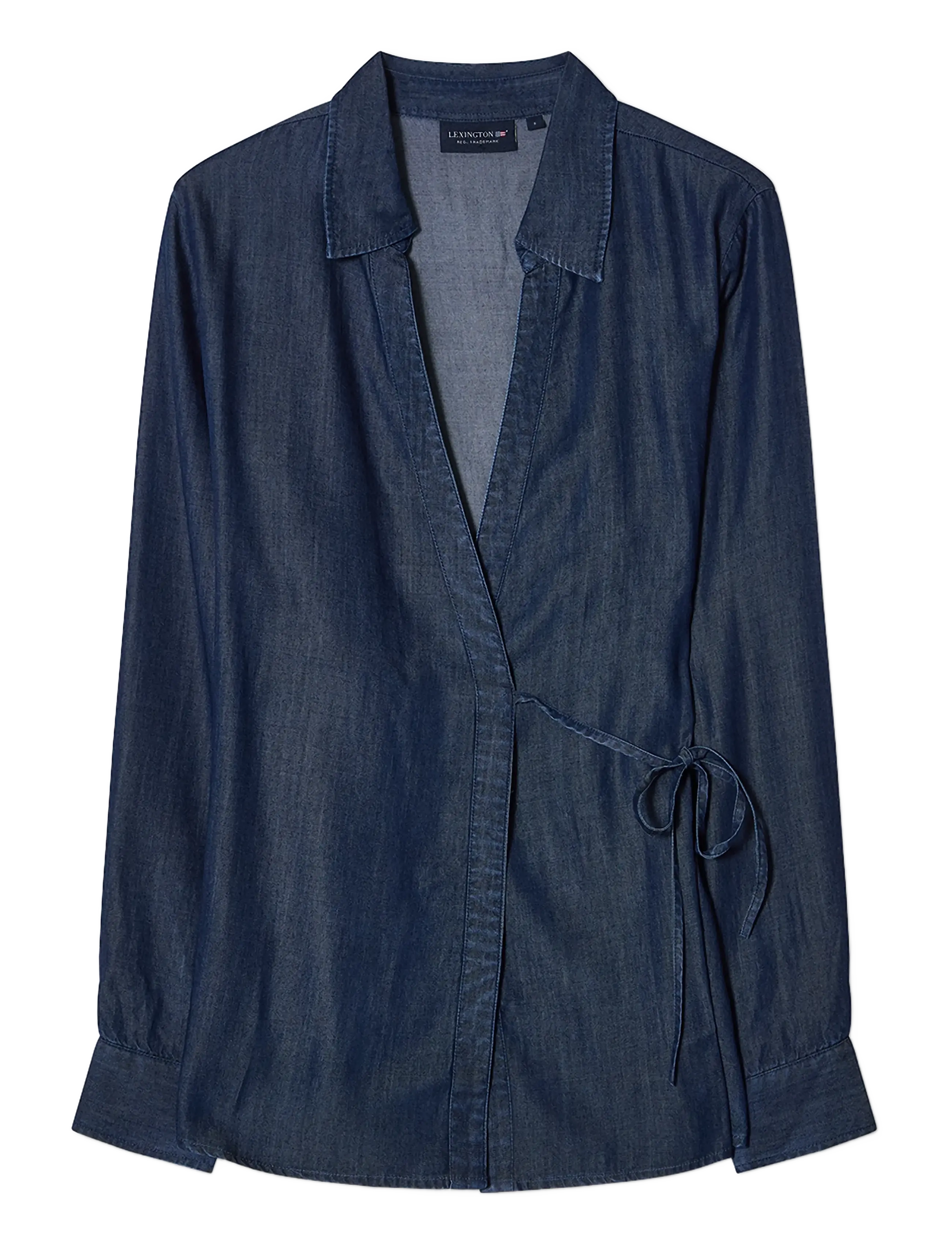 Lexington Clothing Classic Fit Lyocell Wrap Blouse - Blusar - INDIGO / blue