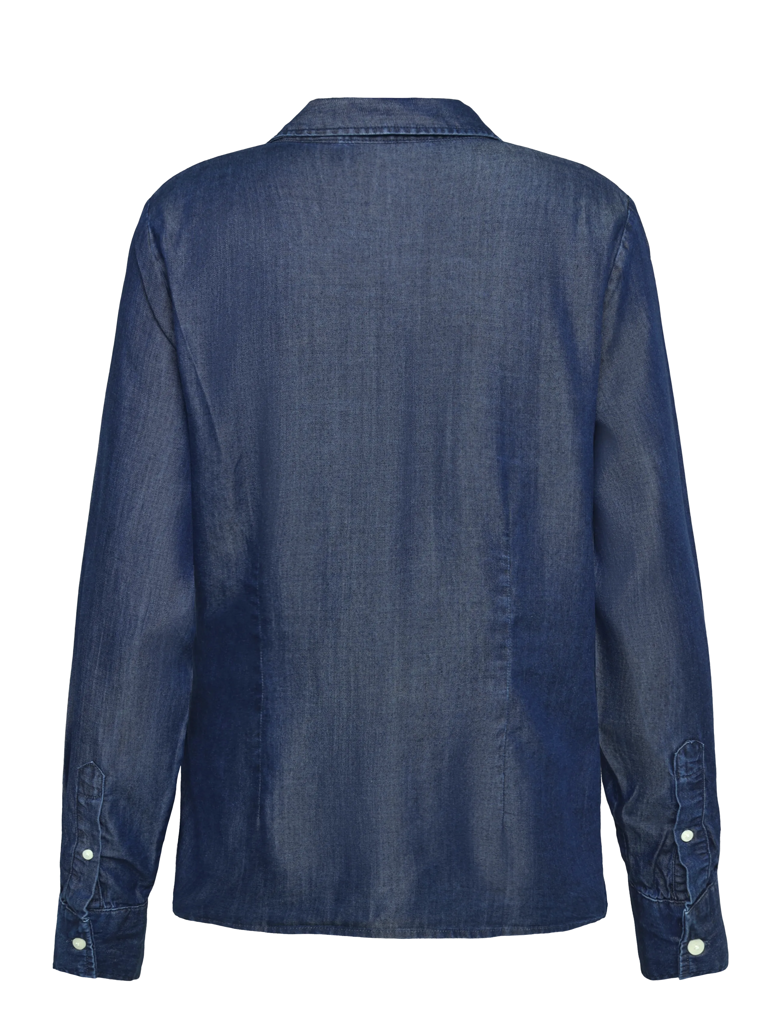 Lexington Clothing - Classic Fit Lyocell Wrap Blouse - långärmade blusar - indigo - 2