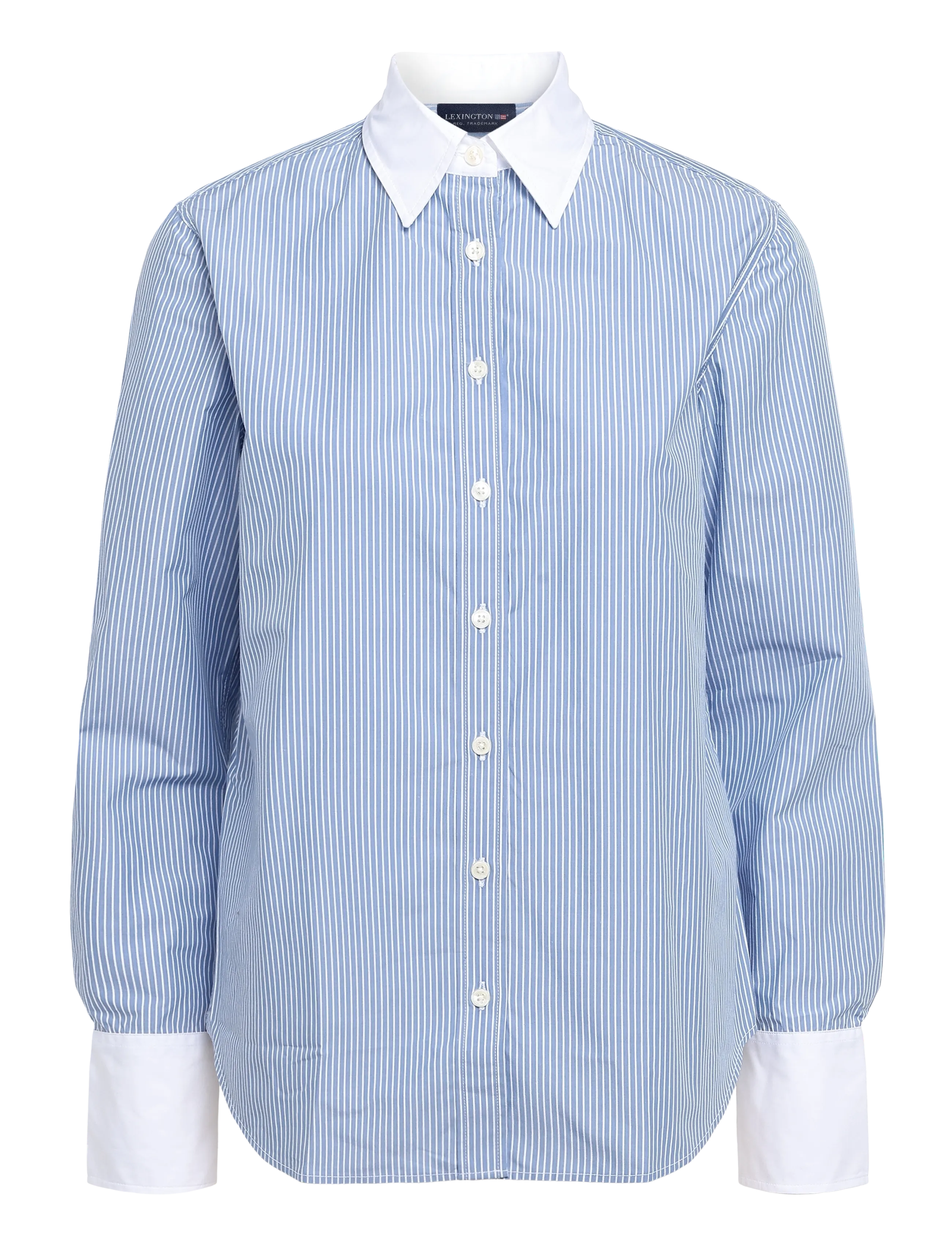 Lexington Clothing Classic Fit Contrast Collar and Cuffs - Transitional Layering - BLUE/WHITE STRIPE / blue
