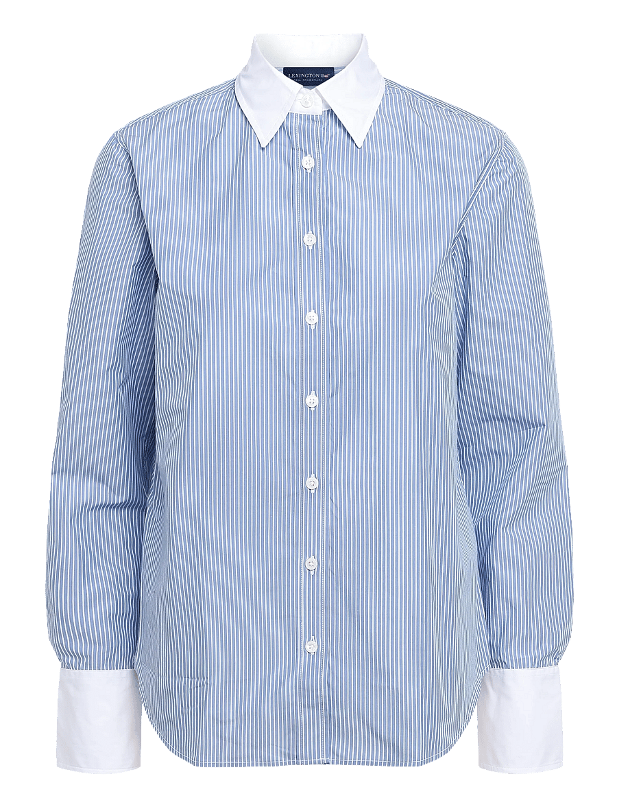 Lexington Clothing - Classic Fit Contrast Collar and Cuffs - langærmede skjorter - blue/white stripe - 0