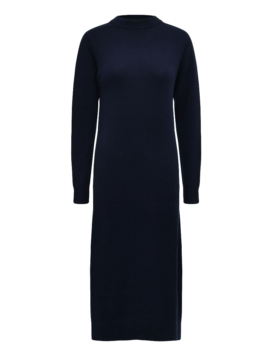 Lexington Clothing - Straight Fit Knitted Long Dress - gebreide jurken - navy - 0