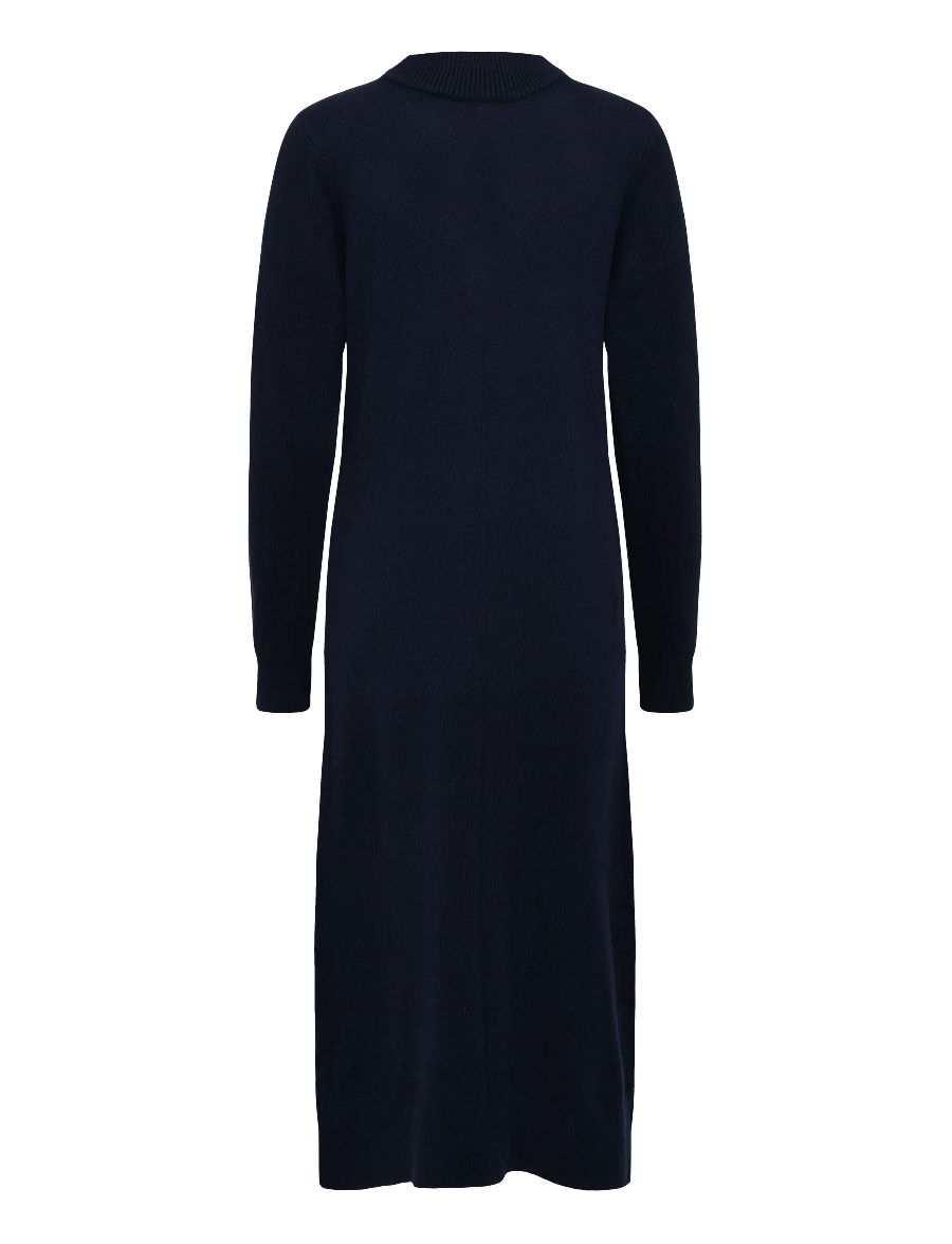 Lexington Clothing - Straight Fit Knitted Long Dress - gebreide jurken - navy - 1