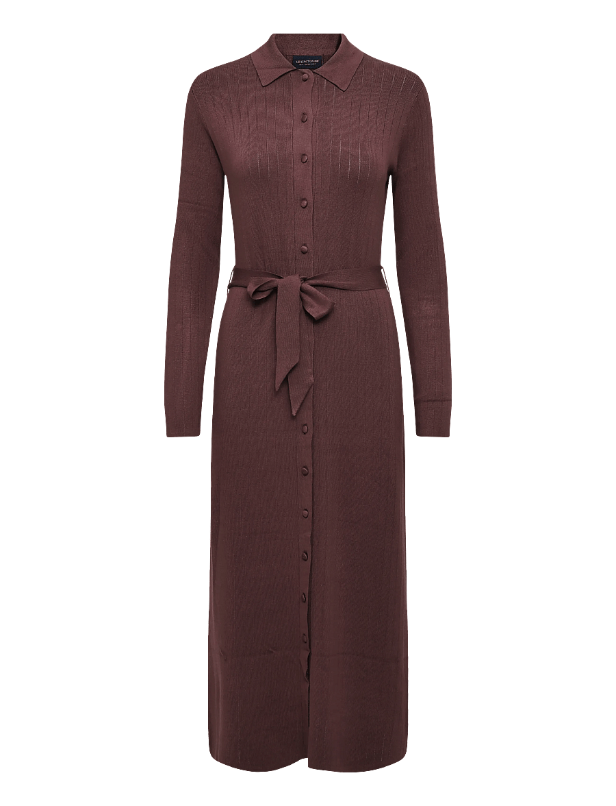 Lexington Clothing - Polo Neck Dress - strickkleider - dark burgundy - 0