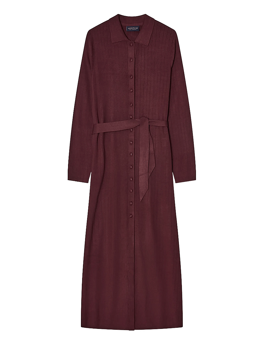 Lexington Clothing - Polo Neck Dress - dark burgundy - 0